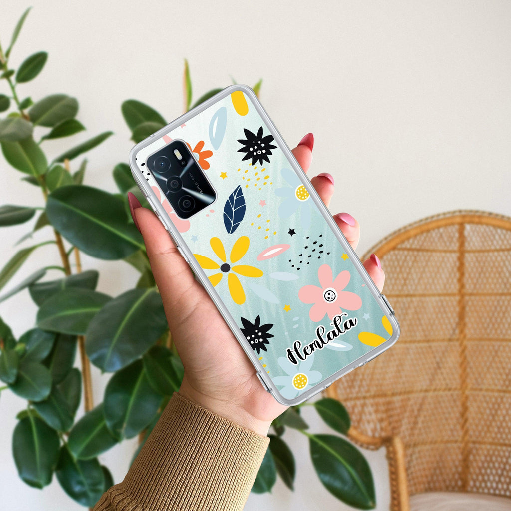 Multi Floral Customize Anti Yellow Case For Oppo A16