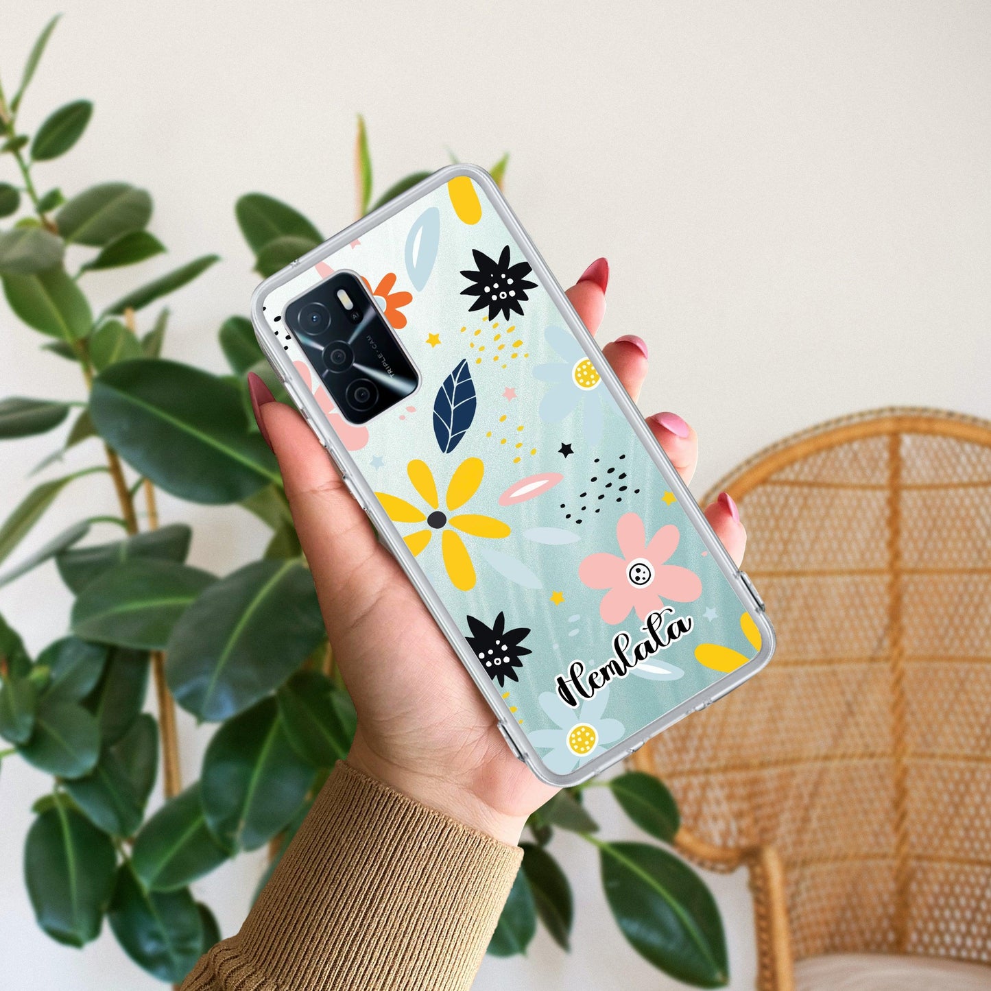 Multi Floral Customize Transparent Silicon Case For Oppo
