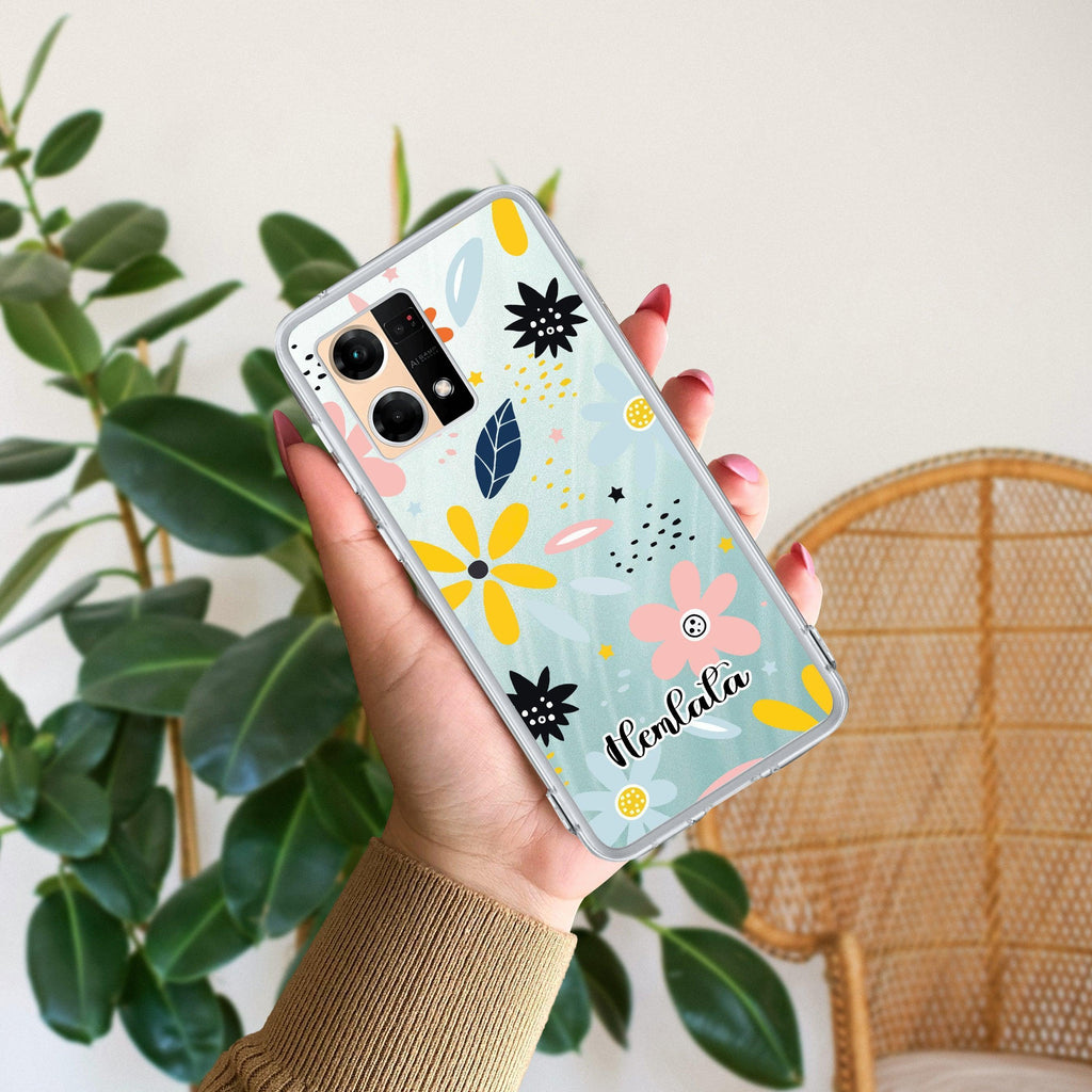 Multi Floral Customize Anti Yellow Case For Oppo F21 Pro (4G)