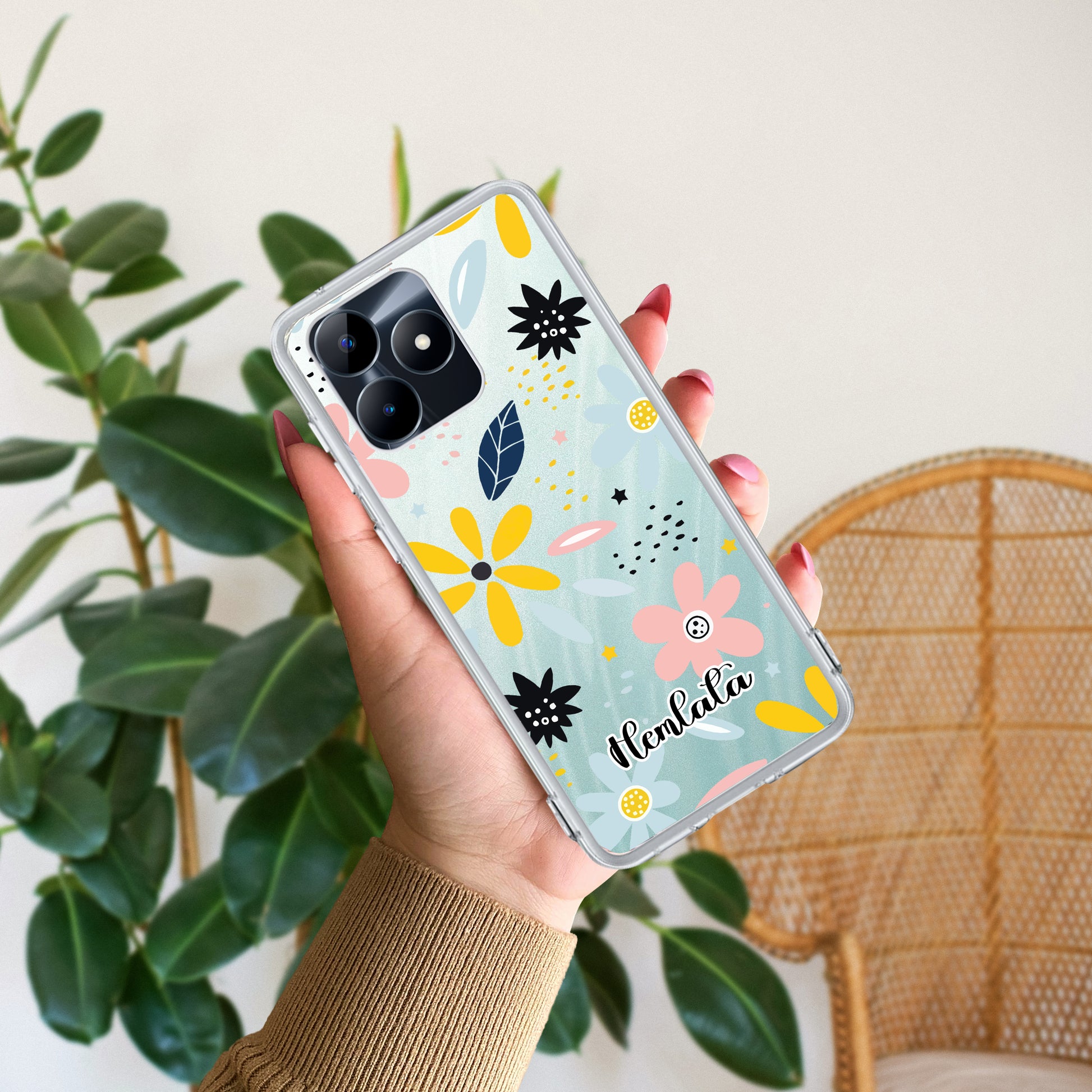 Multi Floral Customize Transparent Silicon Case For Realme/Narzo ShopOnCliQ