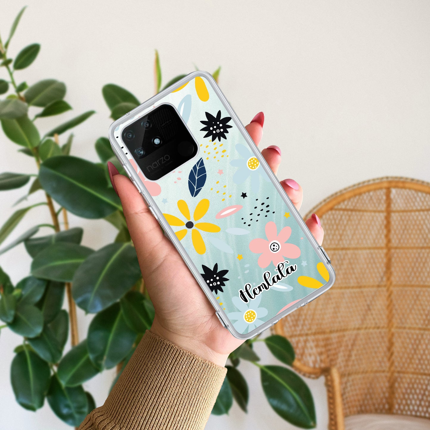 Multi Floral Customize Transparent Silicon Case For Realme/Narzo ShopOnCliQ