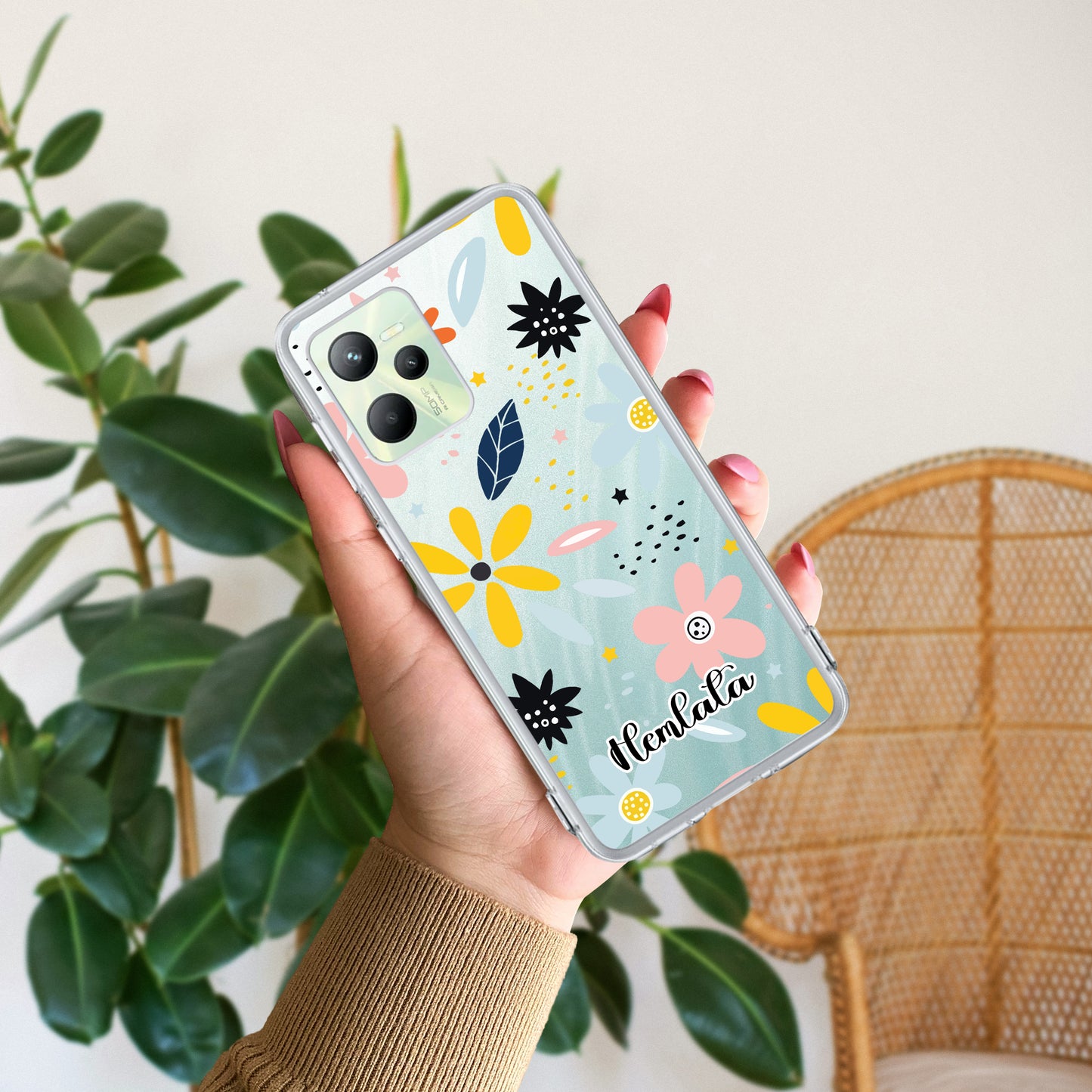 Multi Floral Customize Transparent Silicon Case For Realme/Narzo ShopOnCliQ