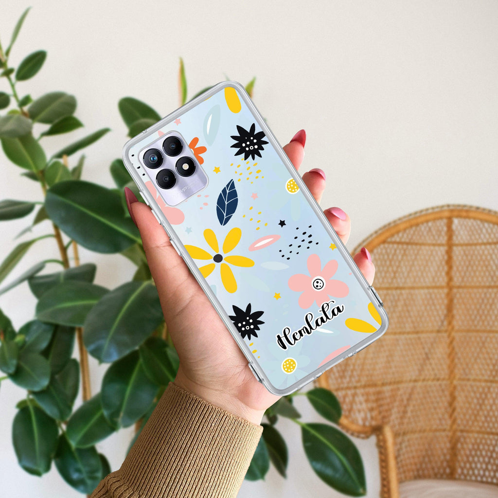 Multi Floral Customize Transparent Silicon Case For Realme/Narzo - ShopOnCliQ