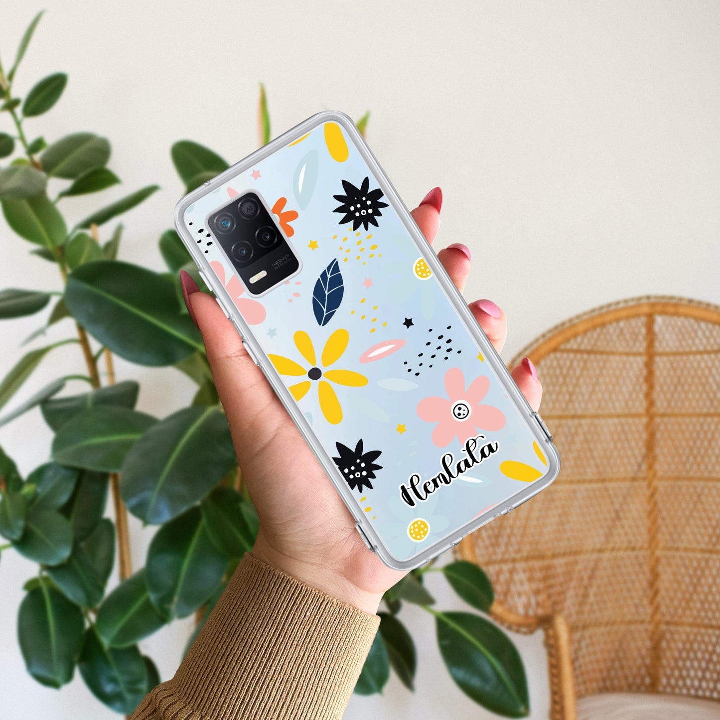 Multi Floral Customize Transparent Silicon Case For Realme/Narzo ShopOnCliQ