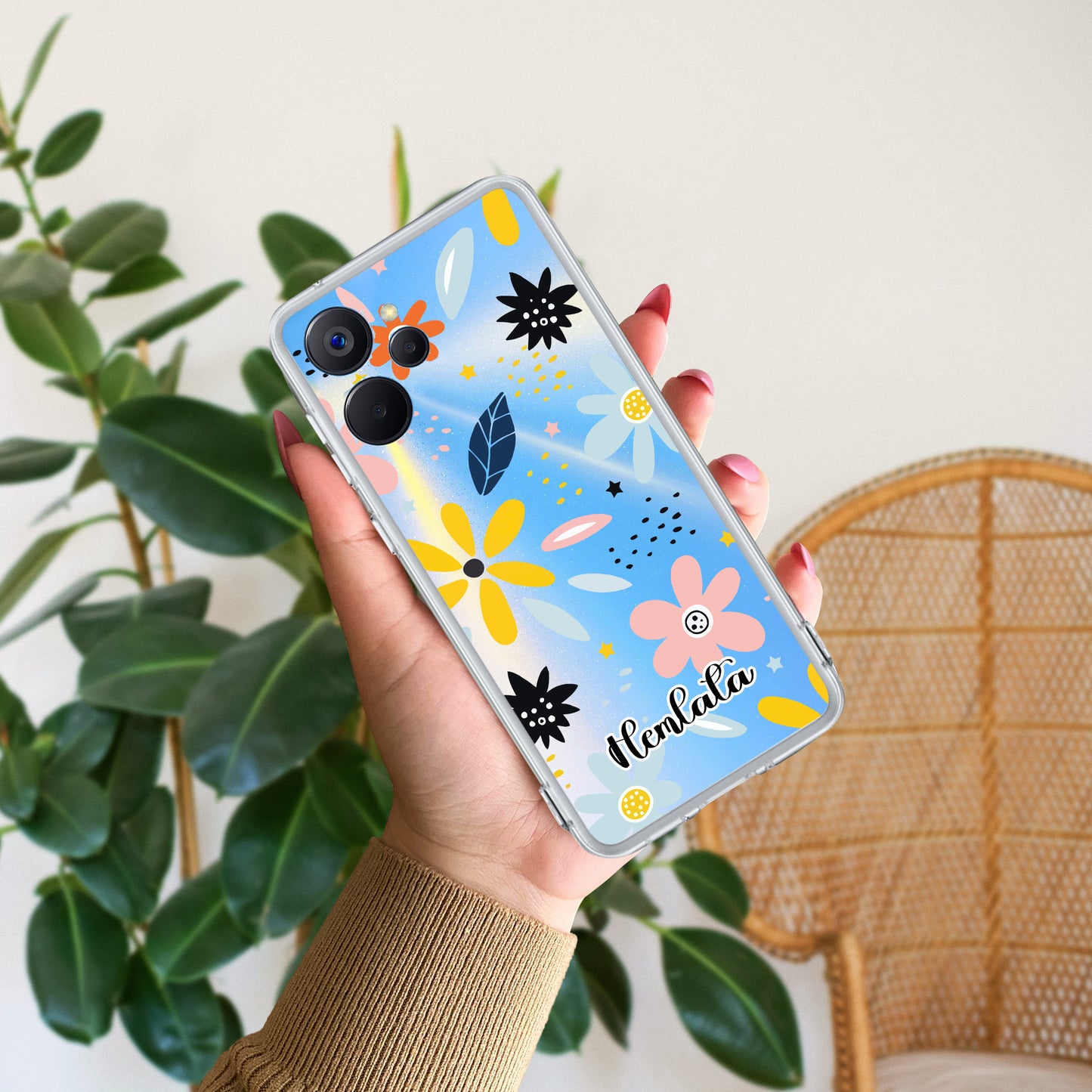 Multi Floral Customize Transparent Silicon Case For Realme/Narzo ShopOnCliQ