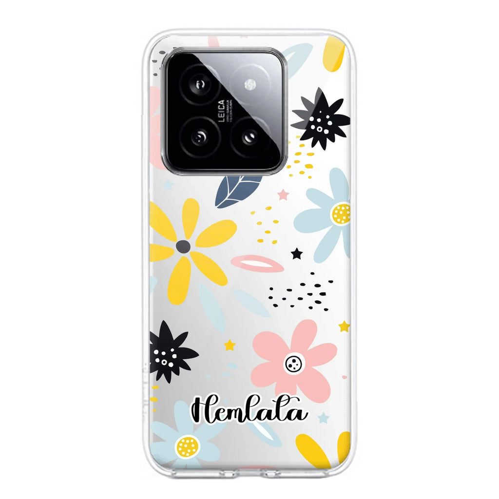 Multi Floral Customize Transparent Silicon Case For Redmi Note 13 5G