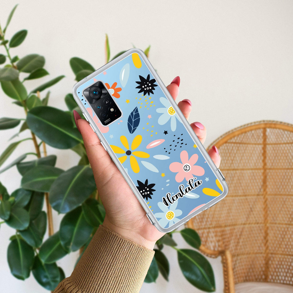 Multi Floral Customize Transparent Silicon Case For Redmi Note 12 5G
