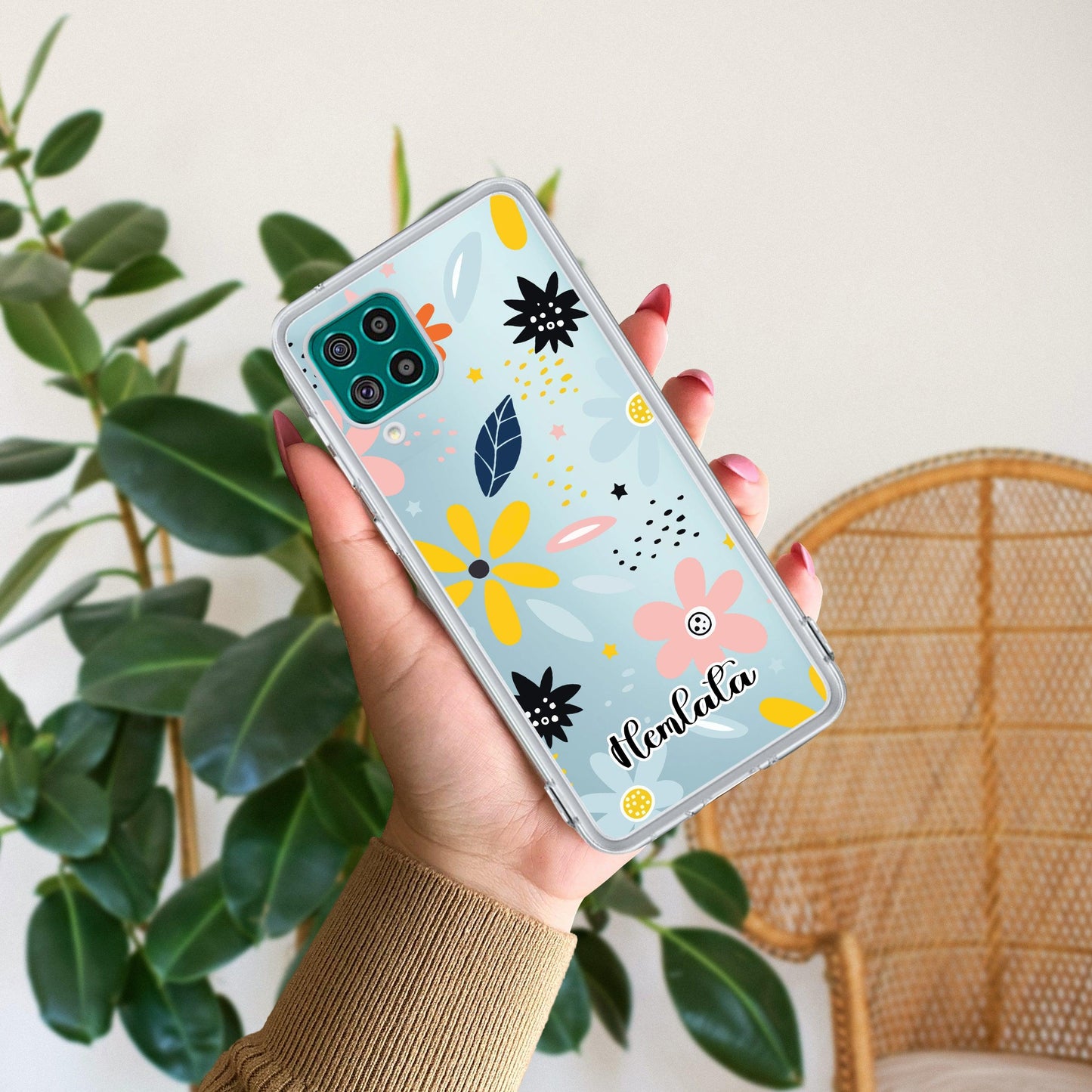 Multi Floral Customize Transparent Silicon Case For Samsung