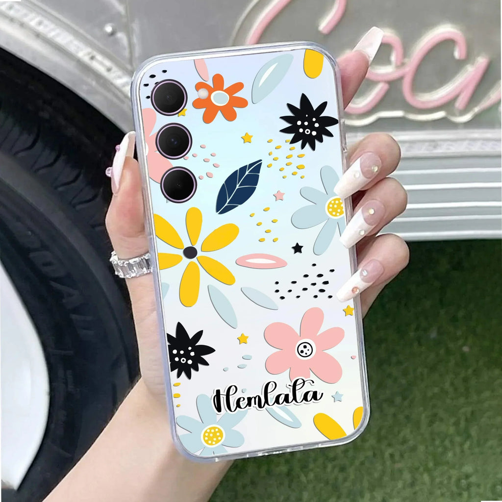 Multi Floral Customize Anti Yellow Case For Samsung Galaxy S23 5G