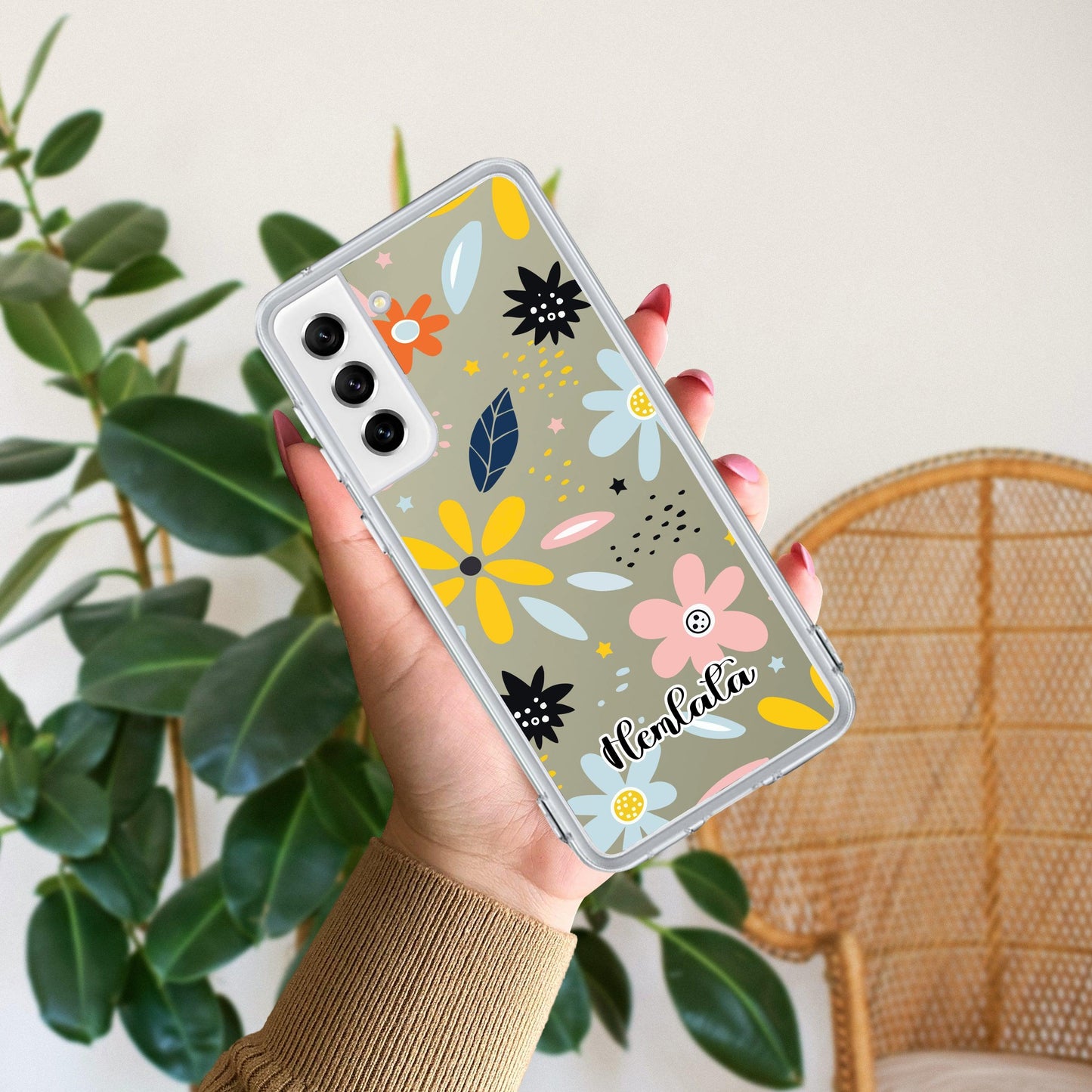 Multi Floral Customize Transparent Silicon Case For Samsung