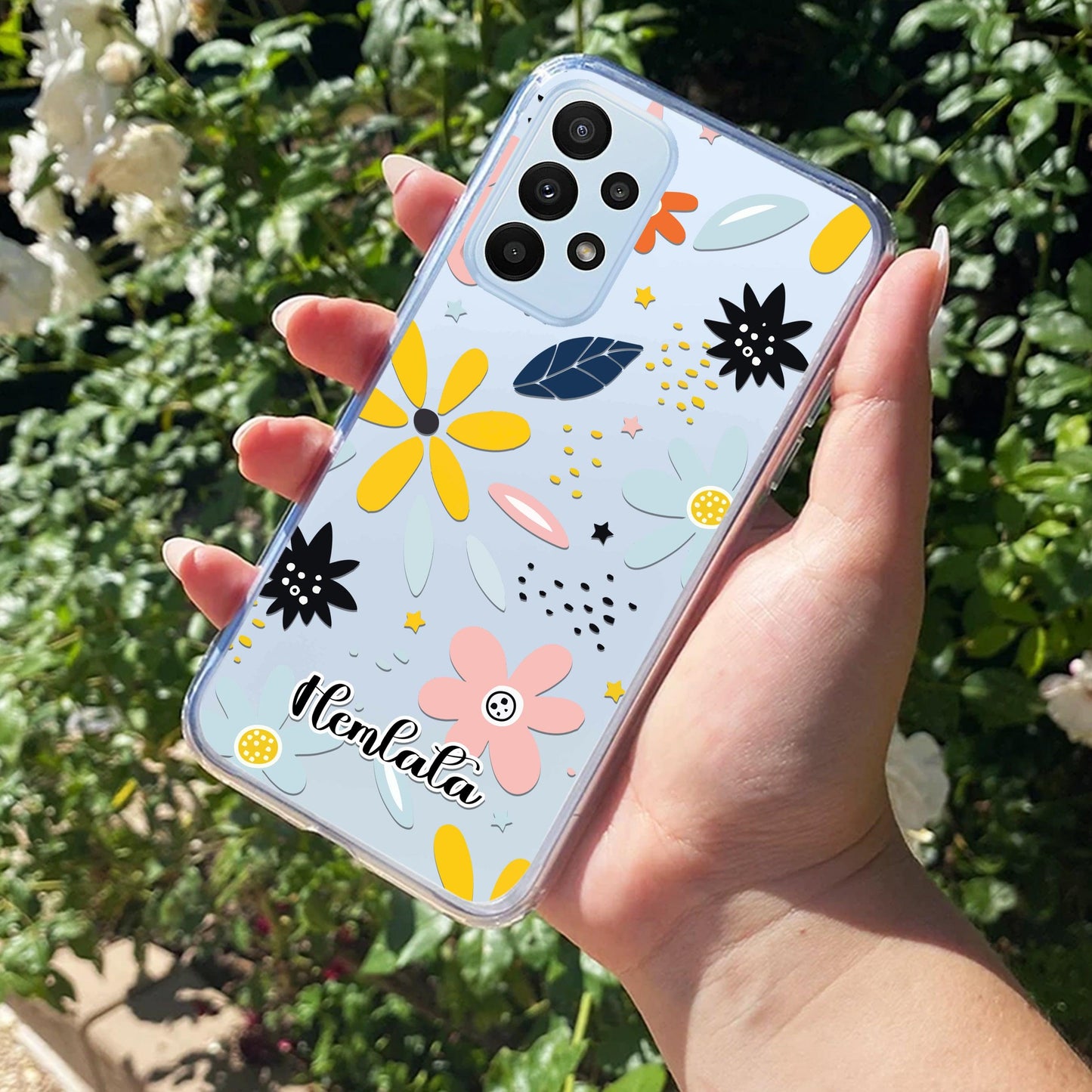 Multi Floral Customize Transparent Silicon Case For Samsung