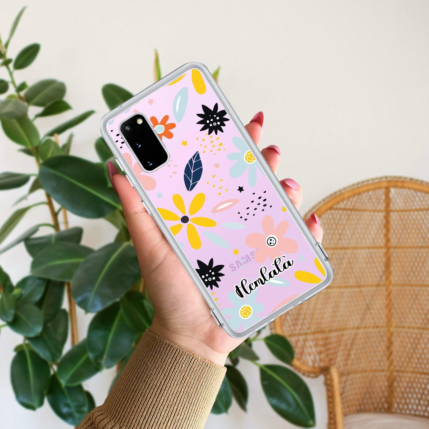 Multi Floral Customize Transparent Silicon Case For Samsung