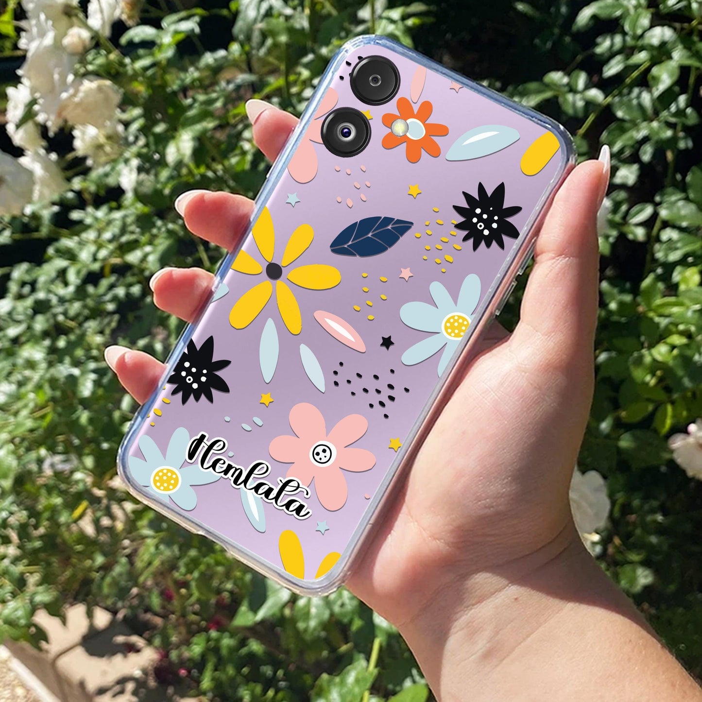 Multi Floral Customize Transparent Silicon Case For Samsung