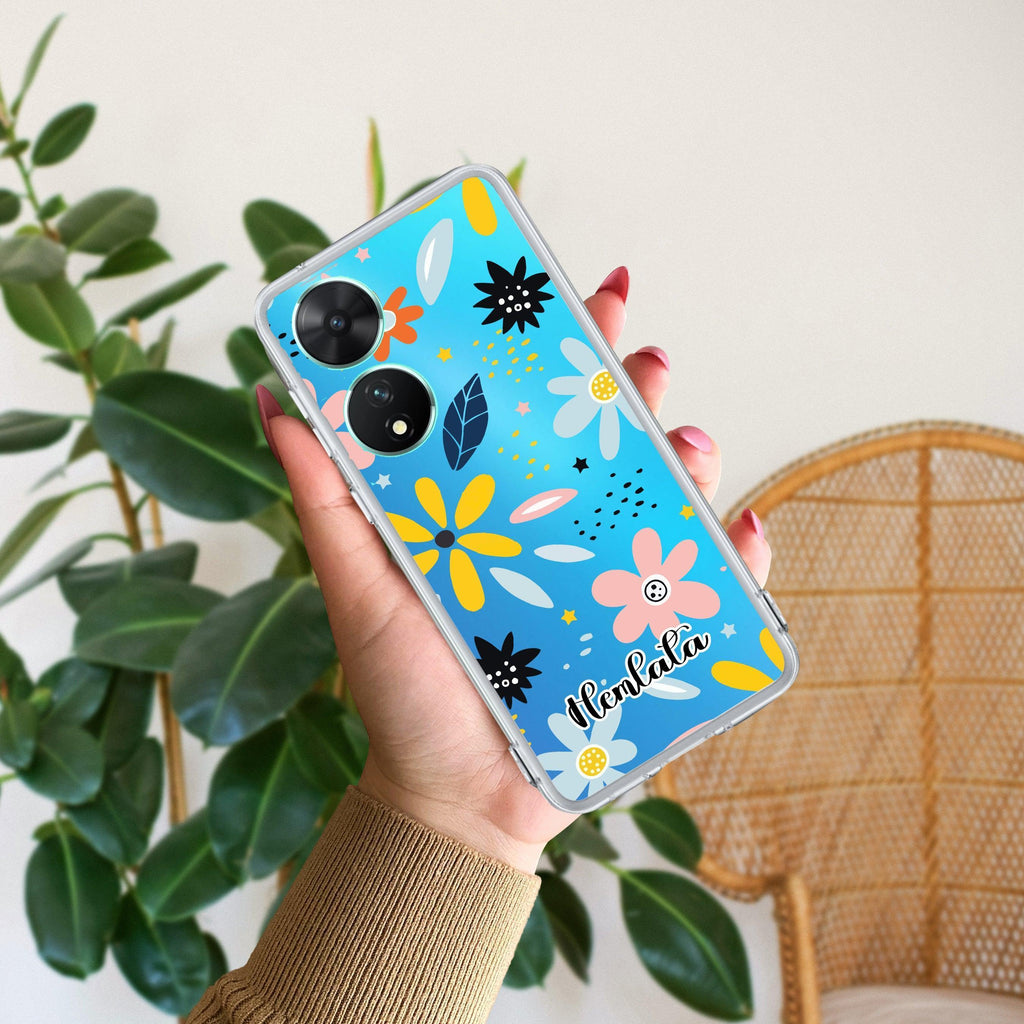 Multi Floral Customize Transparent Silicon Case For Vivo X60 Pro