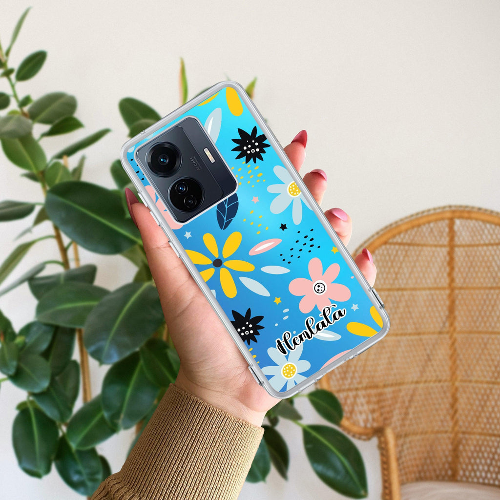 Multi Floral Customize Transparent Silicon Case For Vivo Y300 5G