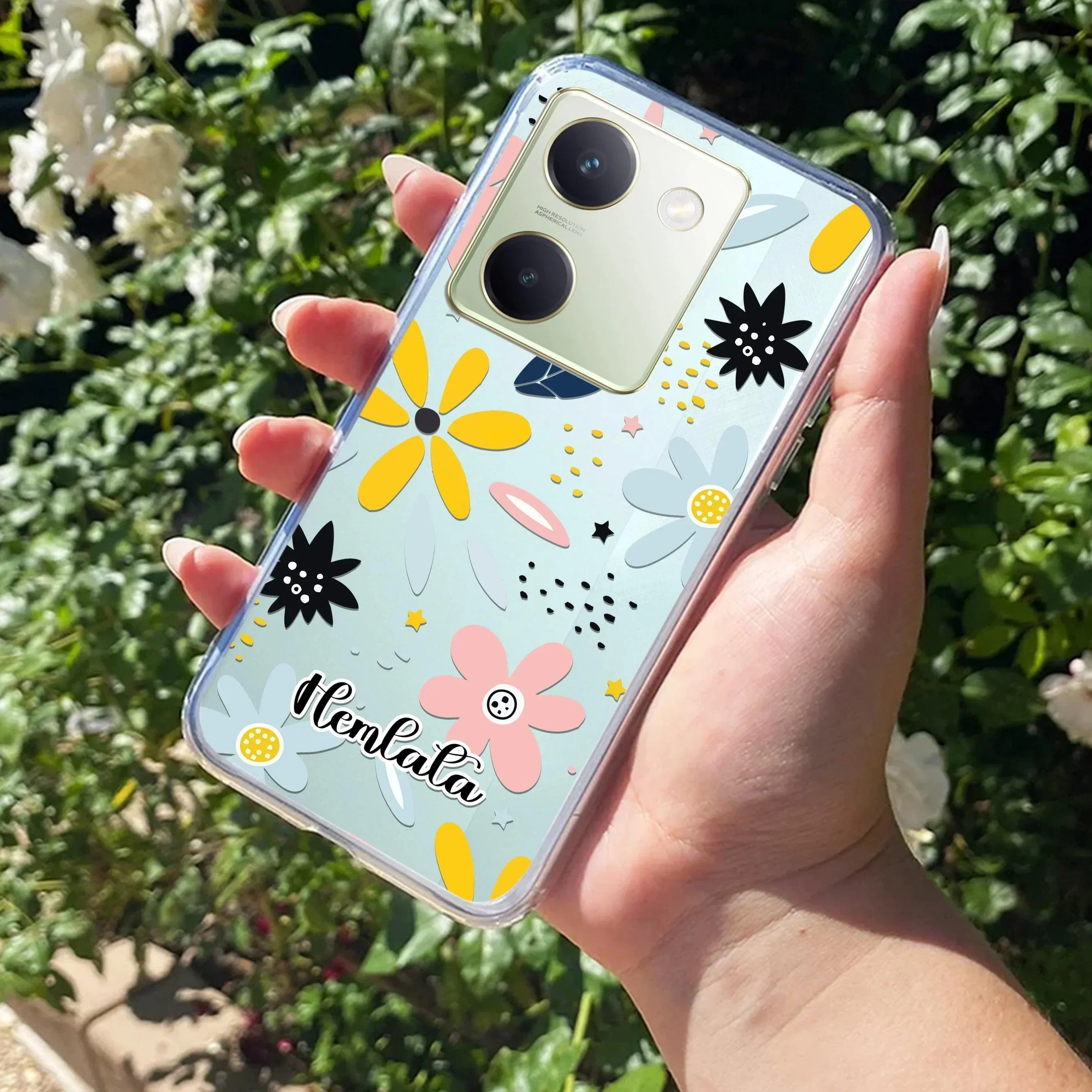 Multi Floral Customize Transparent Silicon Case For Vivo X90 Pro Plus 5G