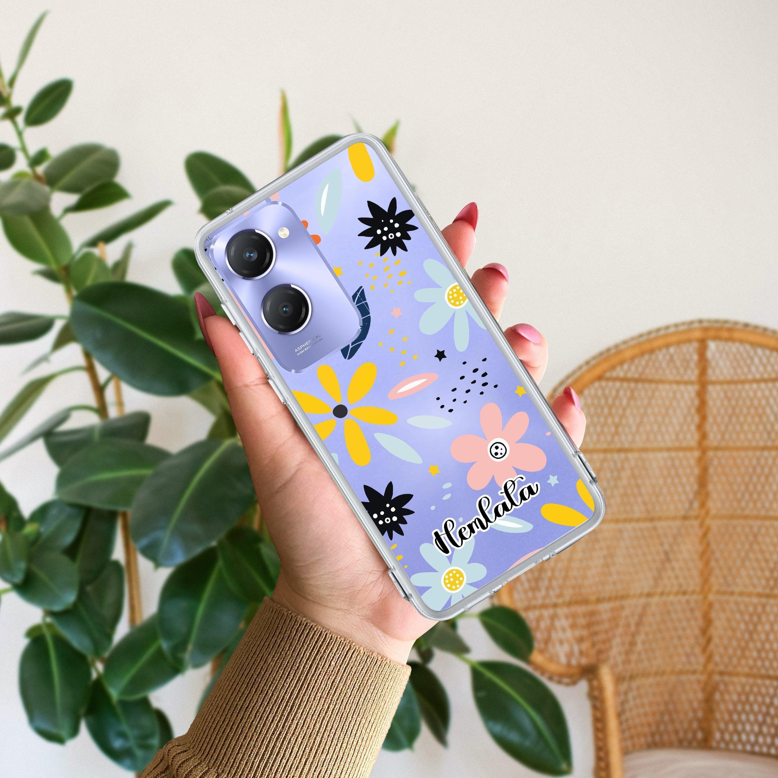 Multi Floral Customize Transparent Silicon Case For Vivo V30 5G