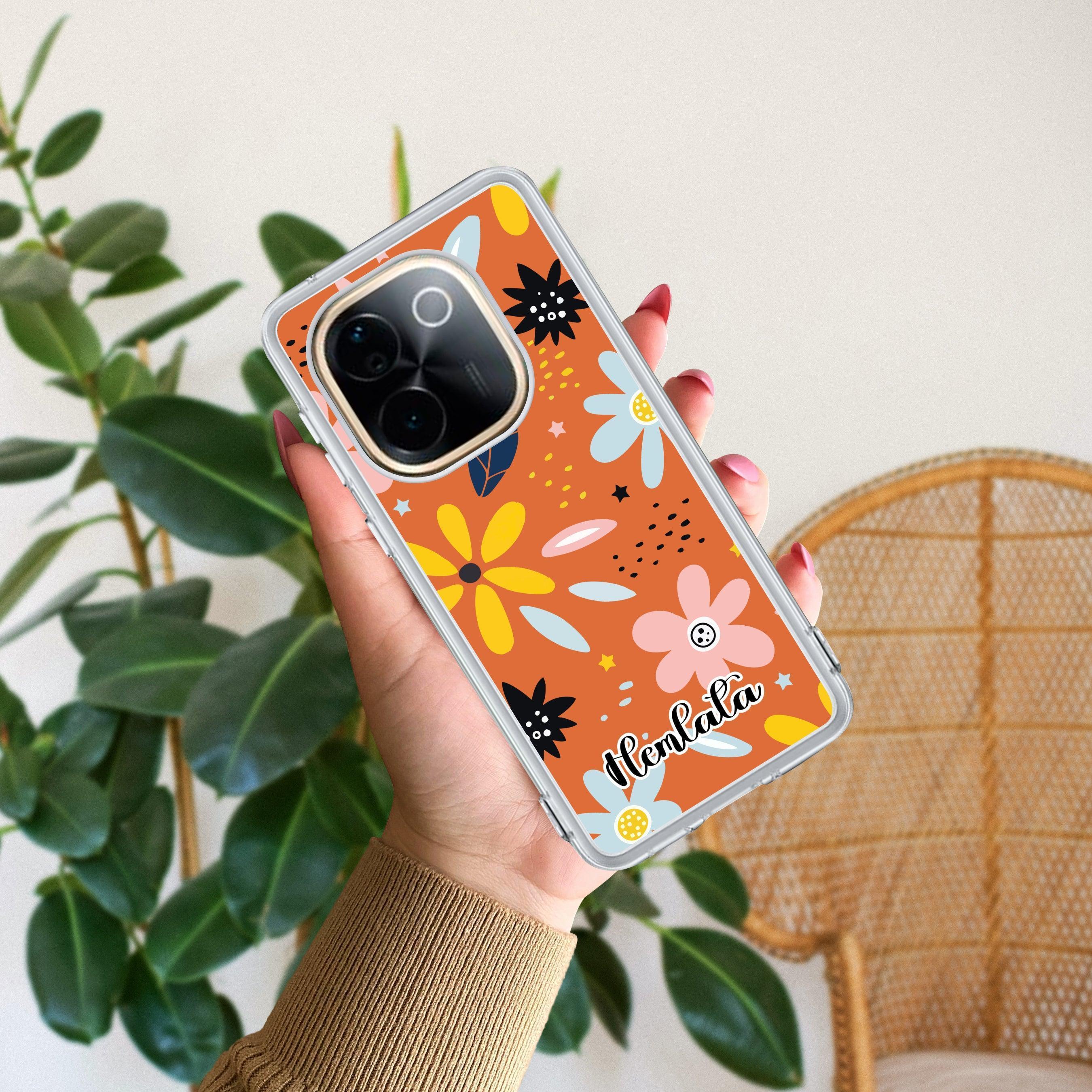 Multi Floral Customize Transparent Silicon Case For Vivo Y73