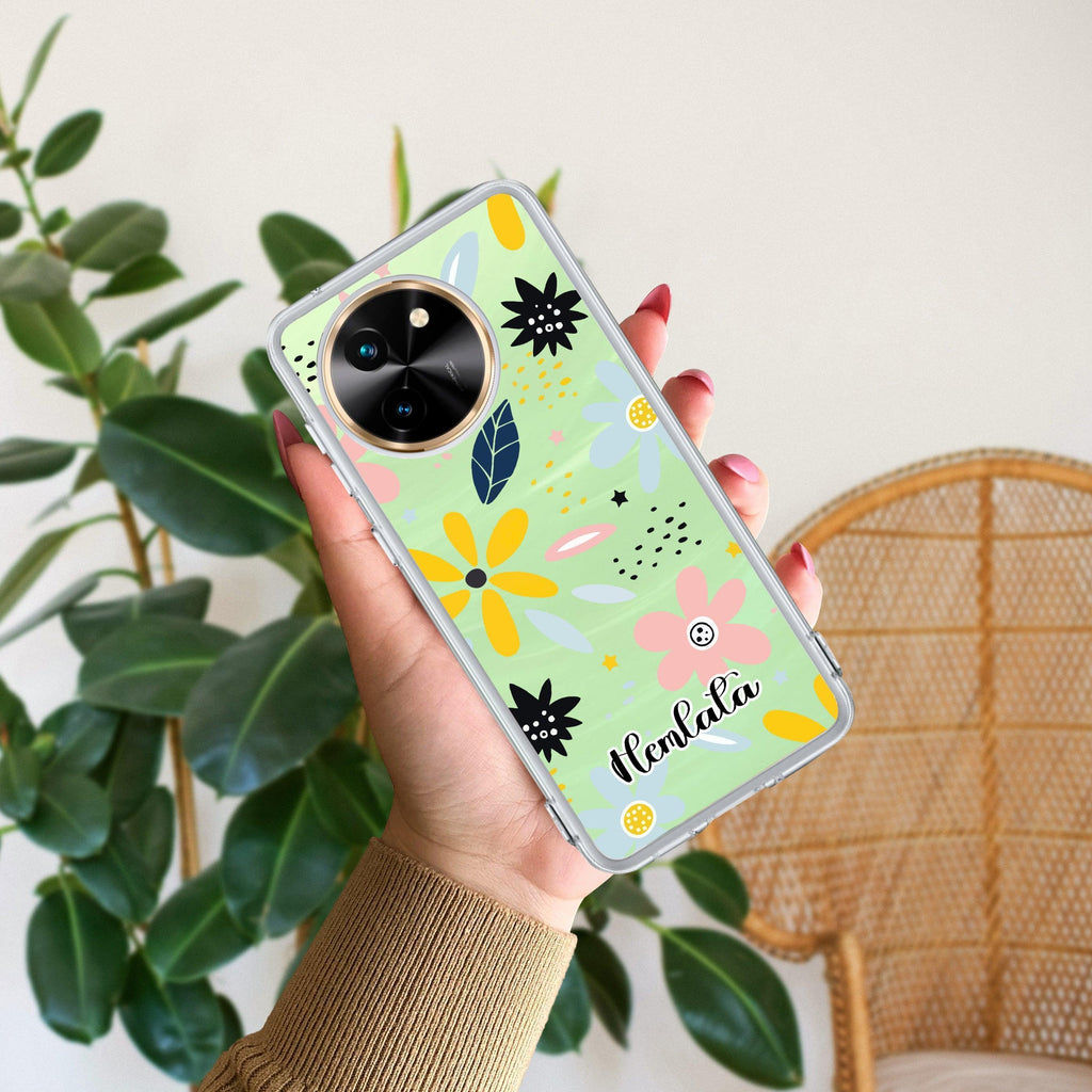 Multi Floral Customize Transparent Silicon Case For Vivo X90 Pro 5G