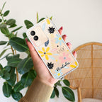 Multi Floral Customize Transparent Silicon Case For Vivo Y35