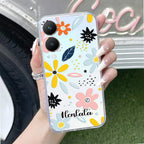 Multi Floral Customize Transparent Silicon Case For Vivo T3 5G