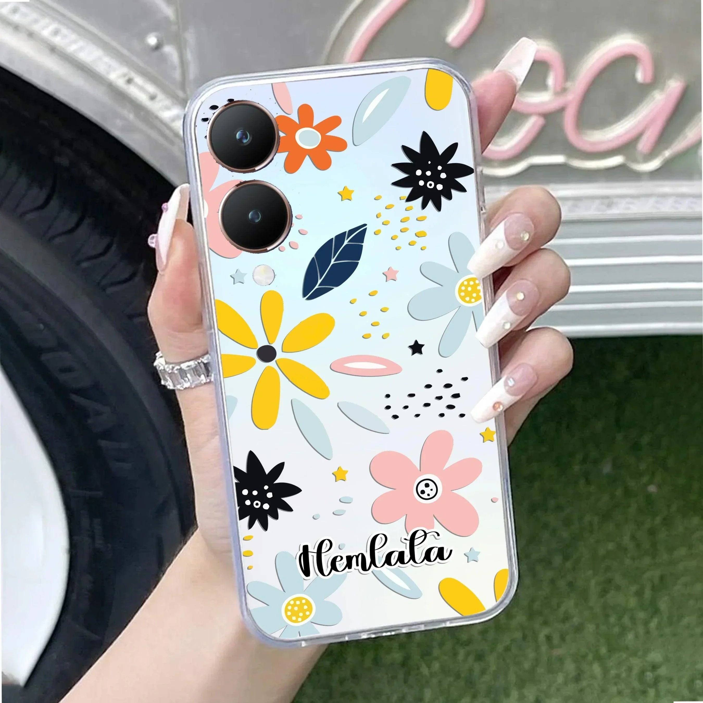 Multi Floral Customize Transparent Silicon Case For Vivo T3 5G