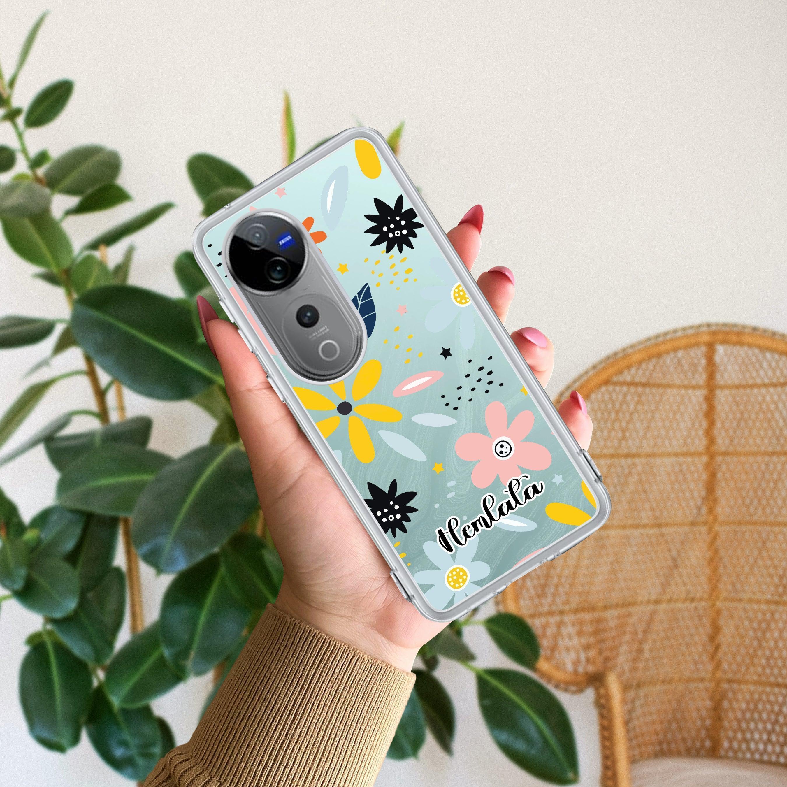 Multi Floral Customize Transparent Silicon Case For Vivo Y200e 5G