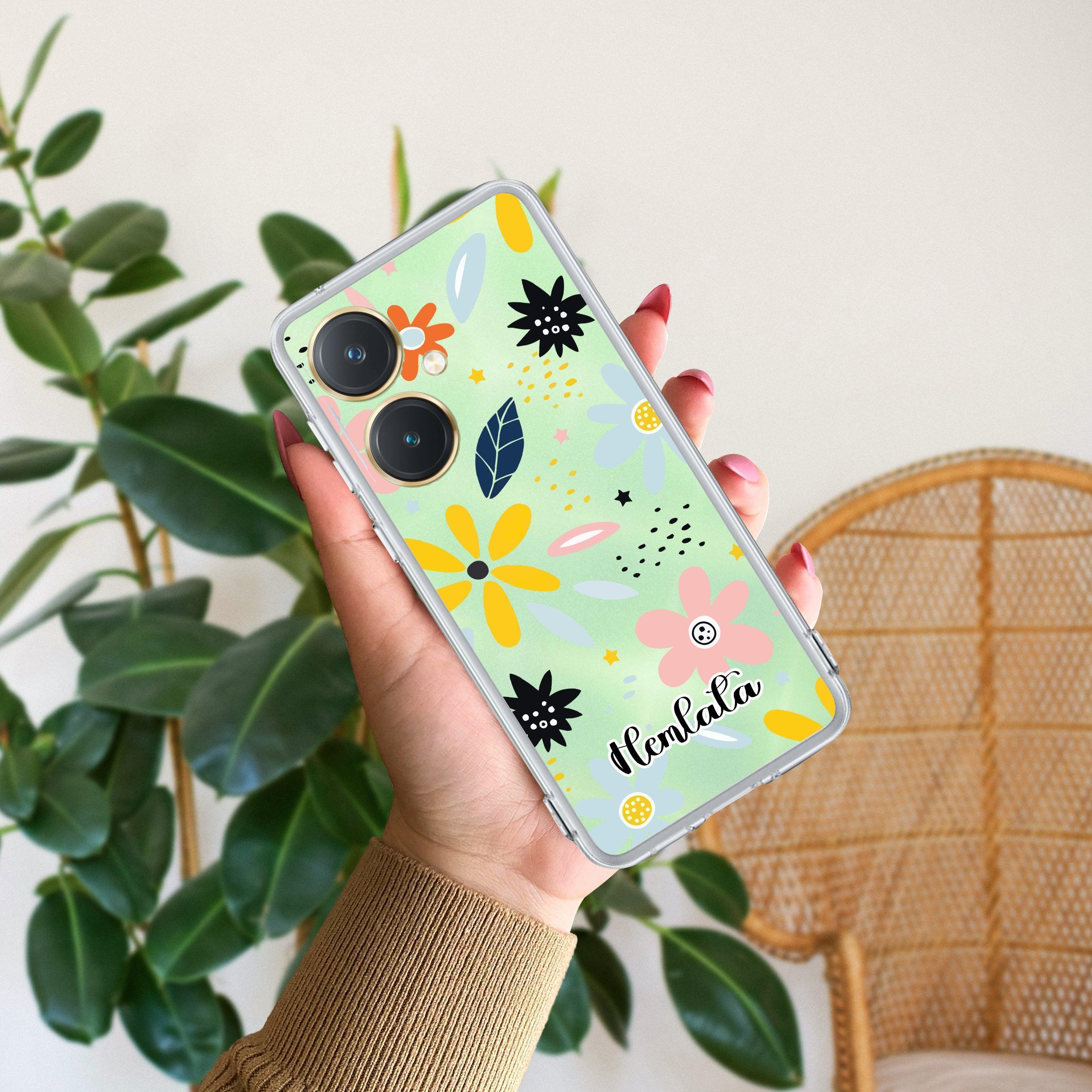 Multi Floral Customize Transparent Silicon Case For Vivo Y27 4G