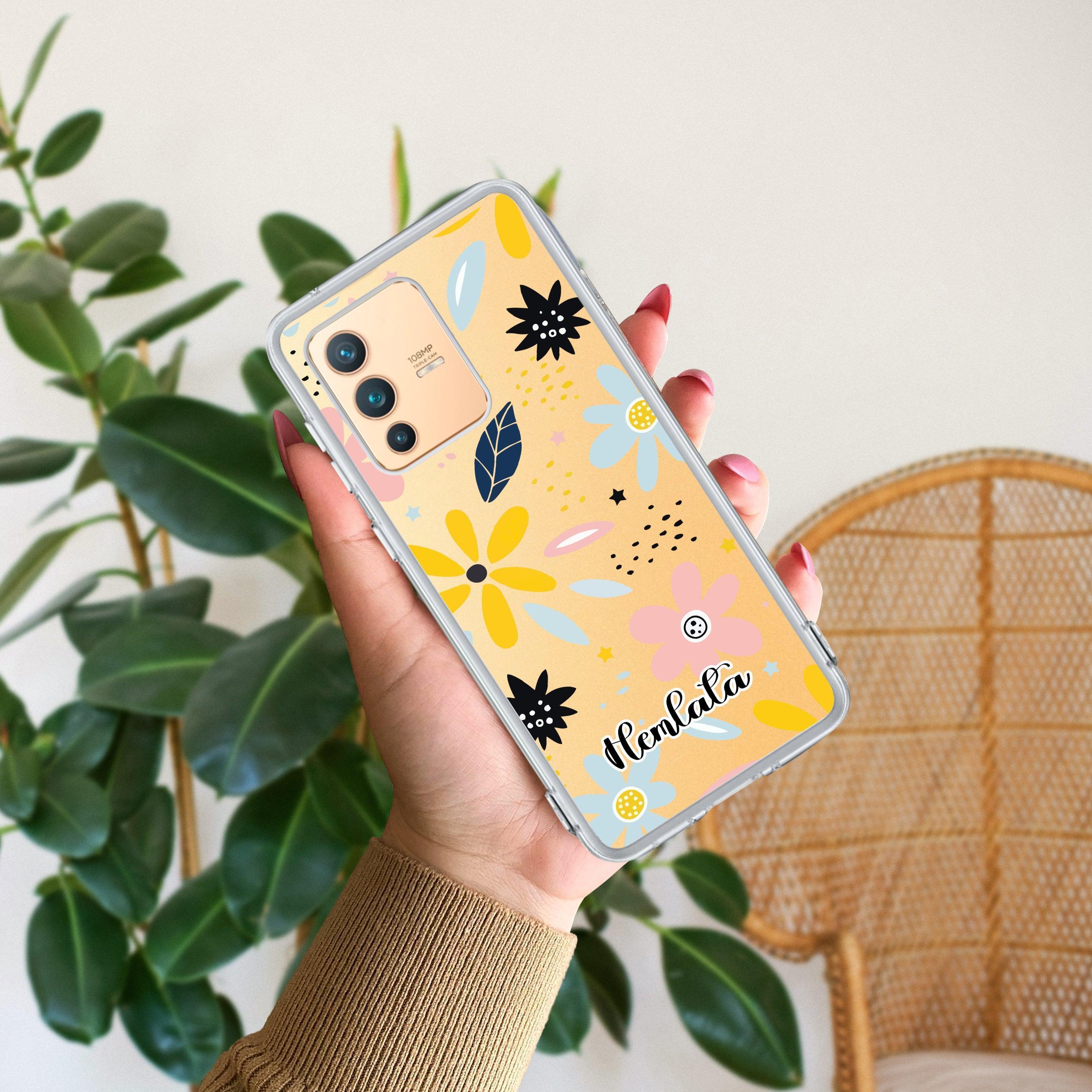 Multi Floral Customize Transparent Silicon Case For Vivo V23E