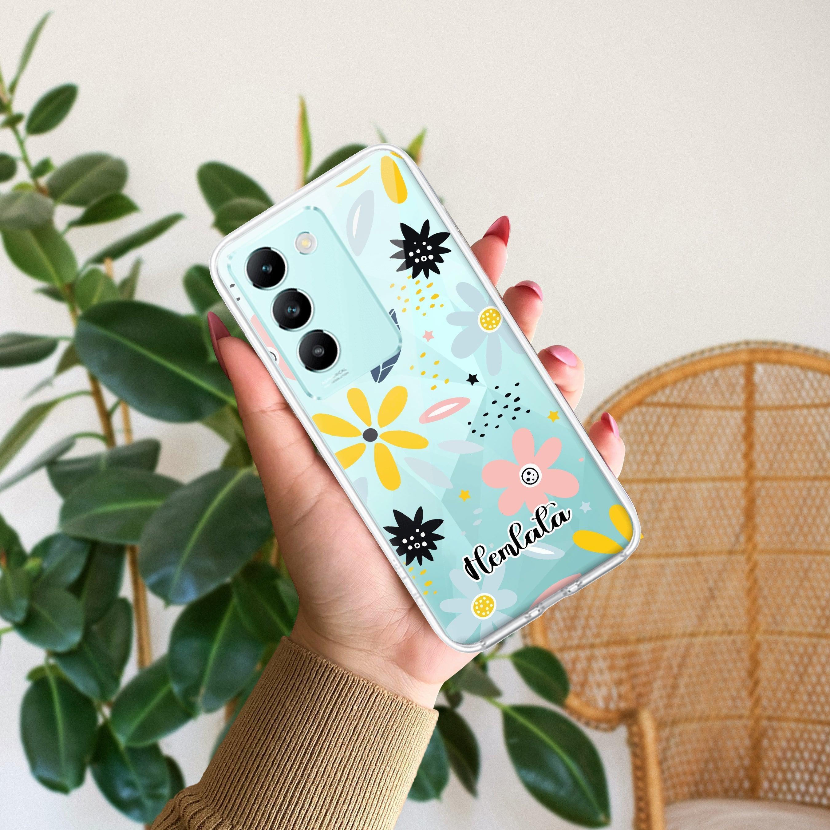 Multi Floral Customize Transparent Silicon Case For Vivo T2x 5G