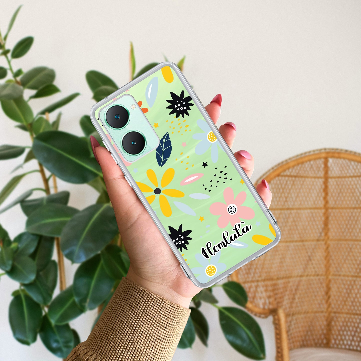 Multi Floral Customize Transparent Silicon Case For iQOO ShopOnCliQ