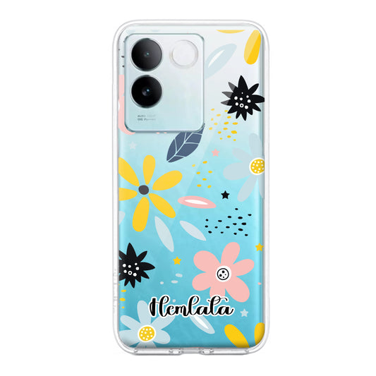 Multi Floral Customize Transparent Silicon Case For iQOO ShopOnCliQ