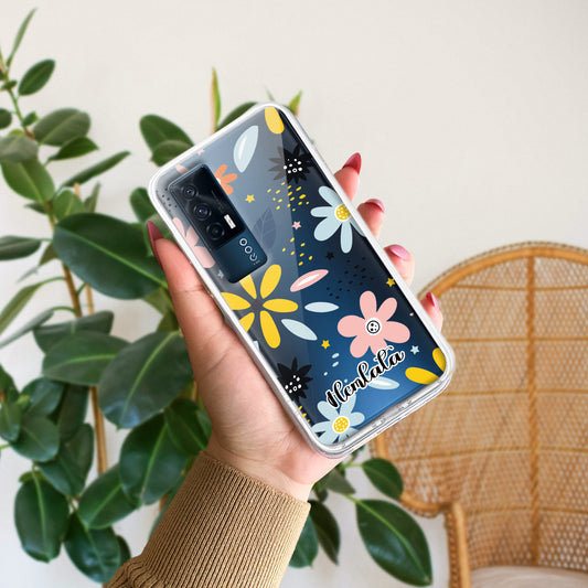 Multi Floral Customize Transparent Silicon Case For iQOO ShopOnCliQ