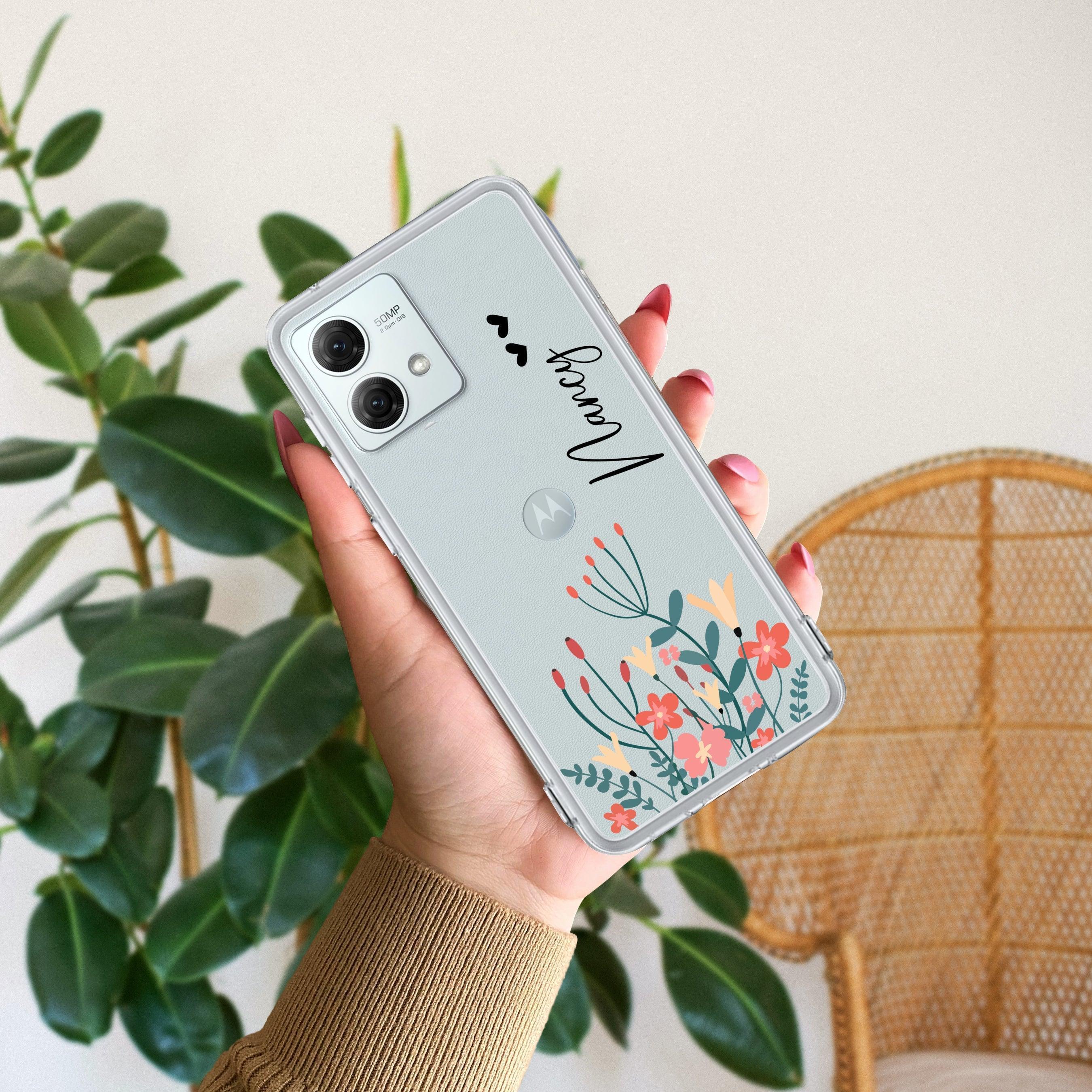 MultiColor Floral Customize Transparent Silicon Case For Motorola G85 5G