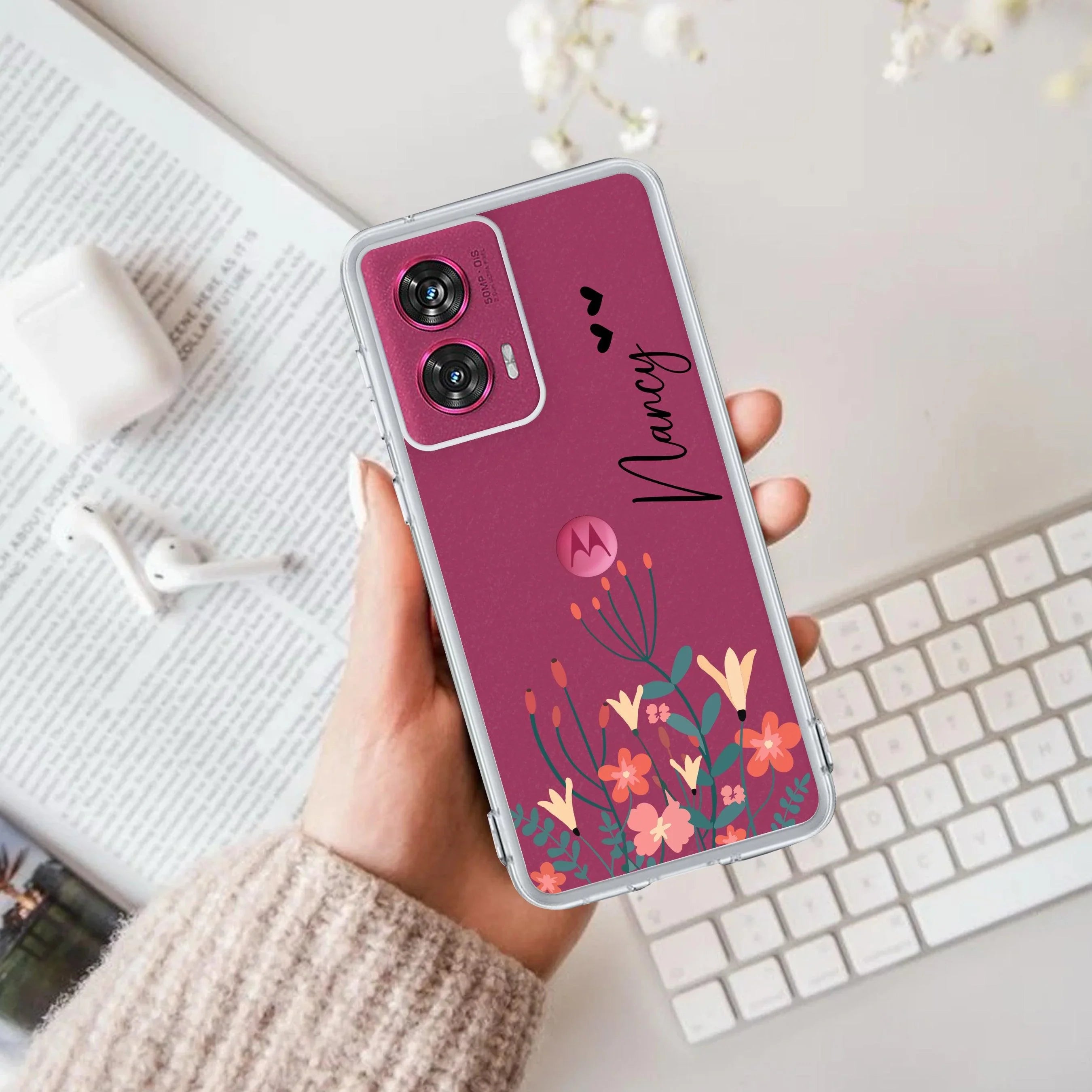 MultiColor Floral Customize Anti Yellow Case For Motorola G85 5G
