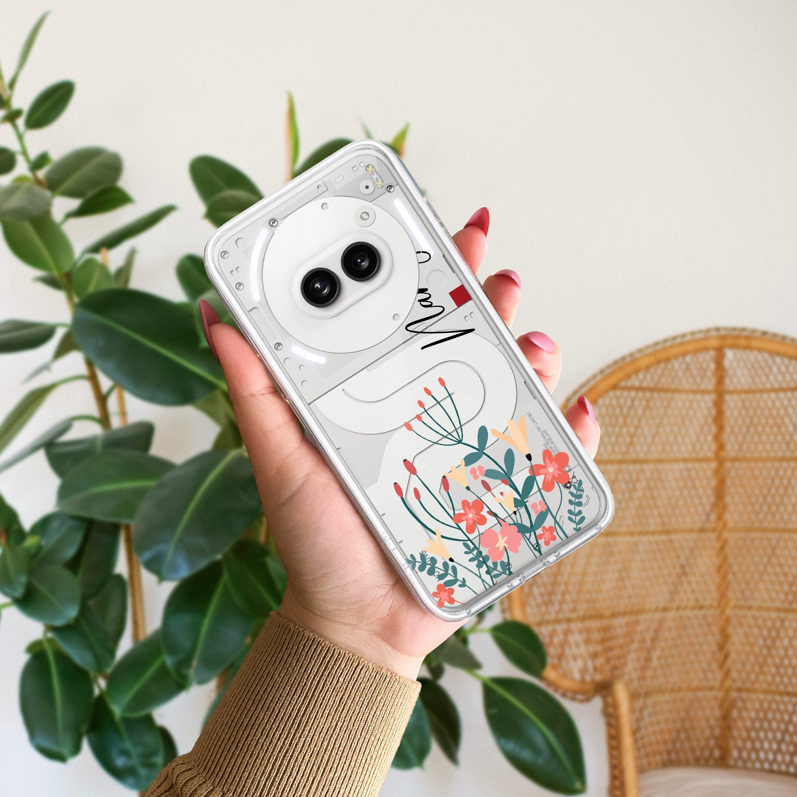 MultiColor Floral Customize Transparent Silicon Case For Nothing - ShopOnCliQ