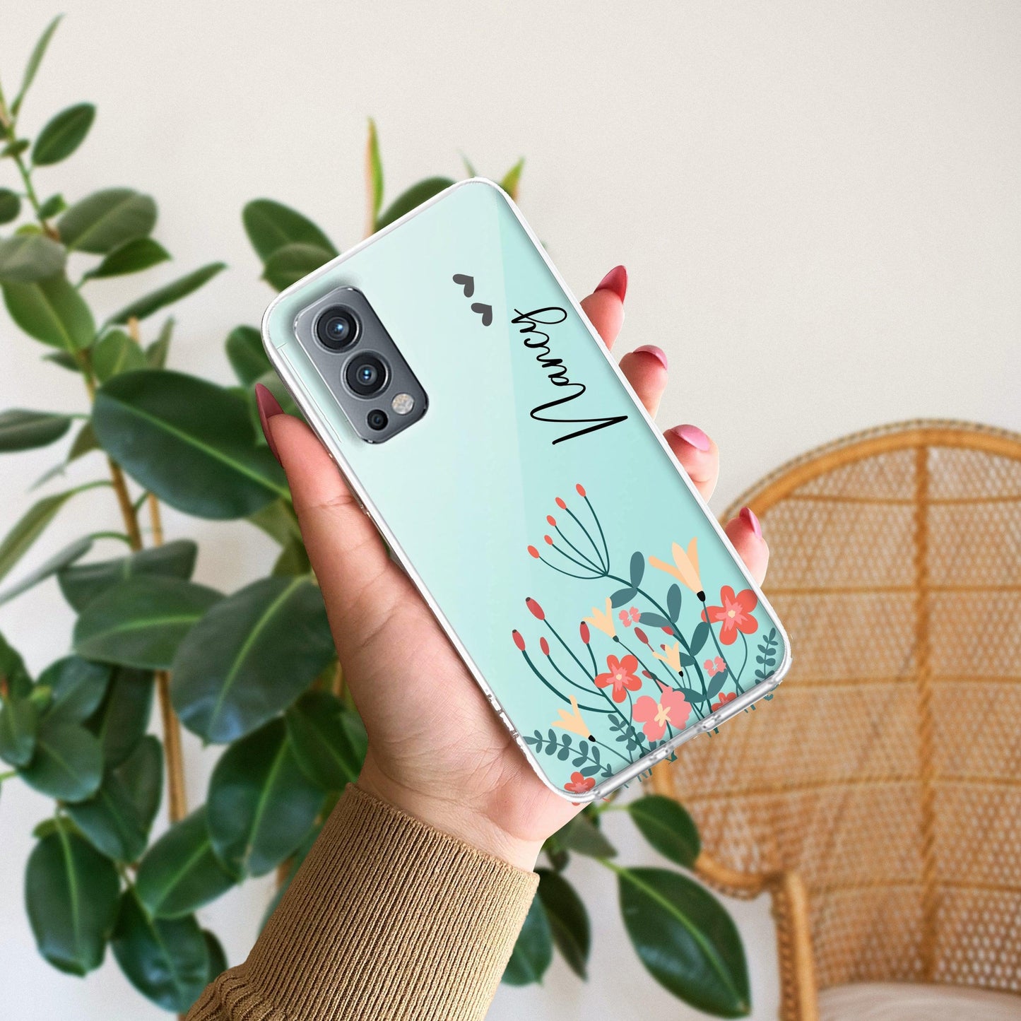 MultiColor Floral Customize Transparent Silicon Case For OnePlus