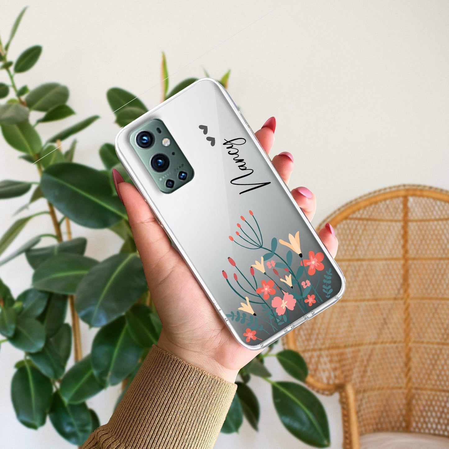 MultiColor Floral Customize Transparent Silicon Case For OnePlus
