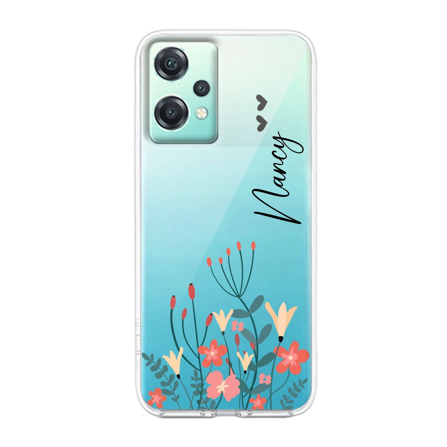 MultiColor Floral Customize Transparent Silicon Case For OnePlus