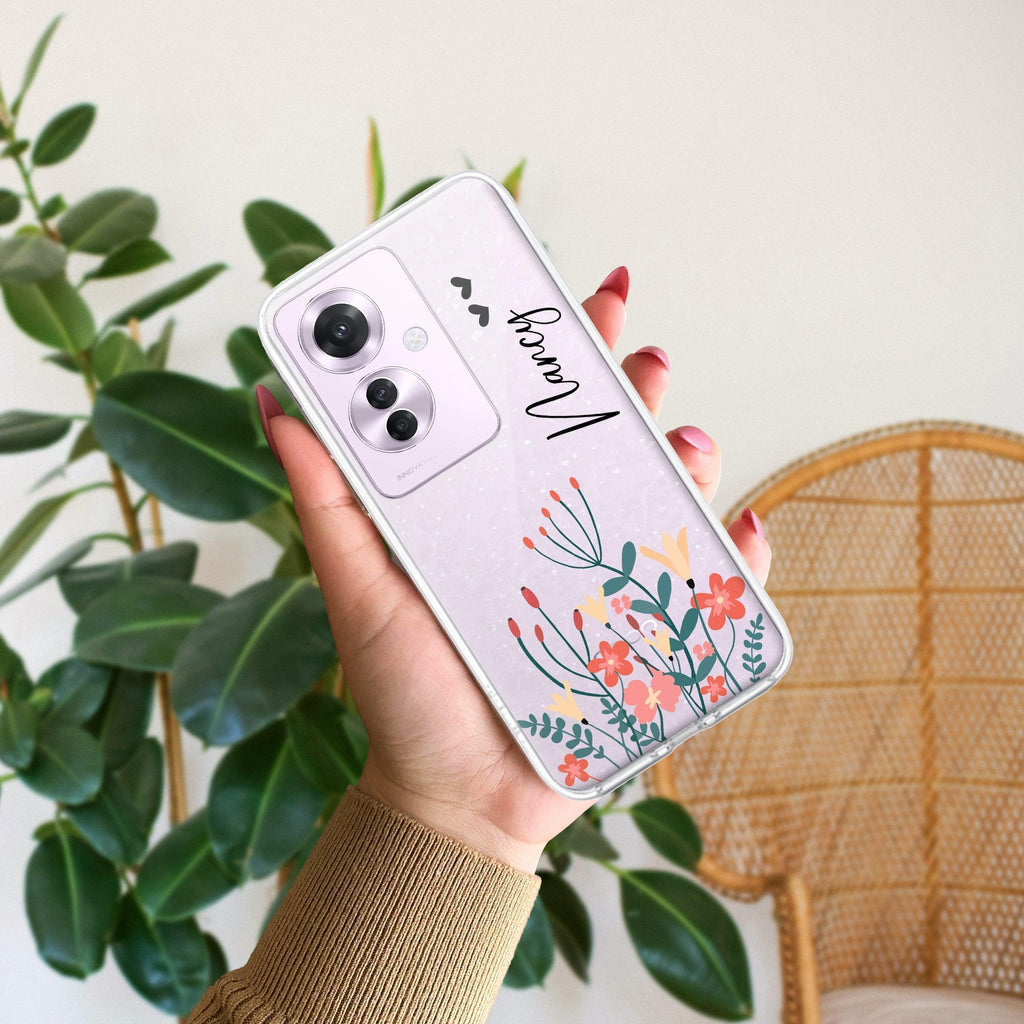 MultiColor Floral Customize Anti Yellow Case For Oppo F25 Pro 5G