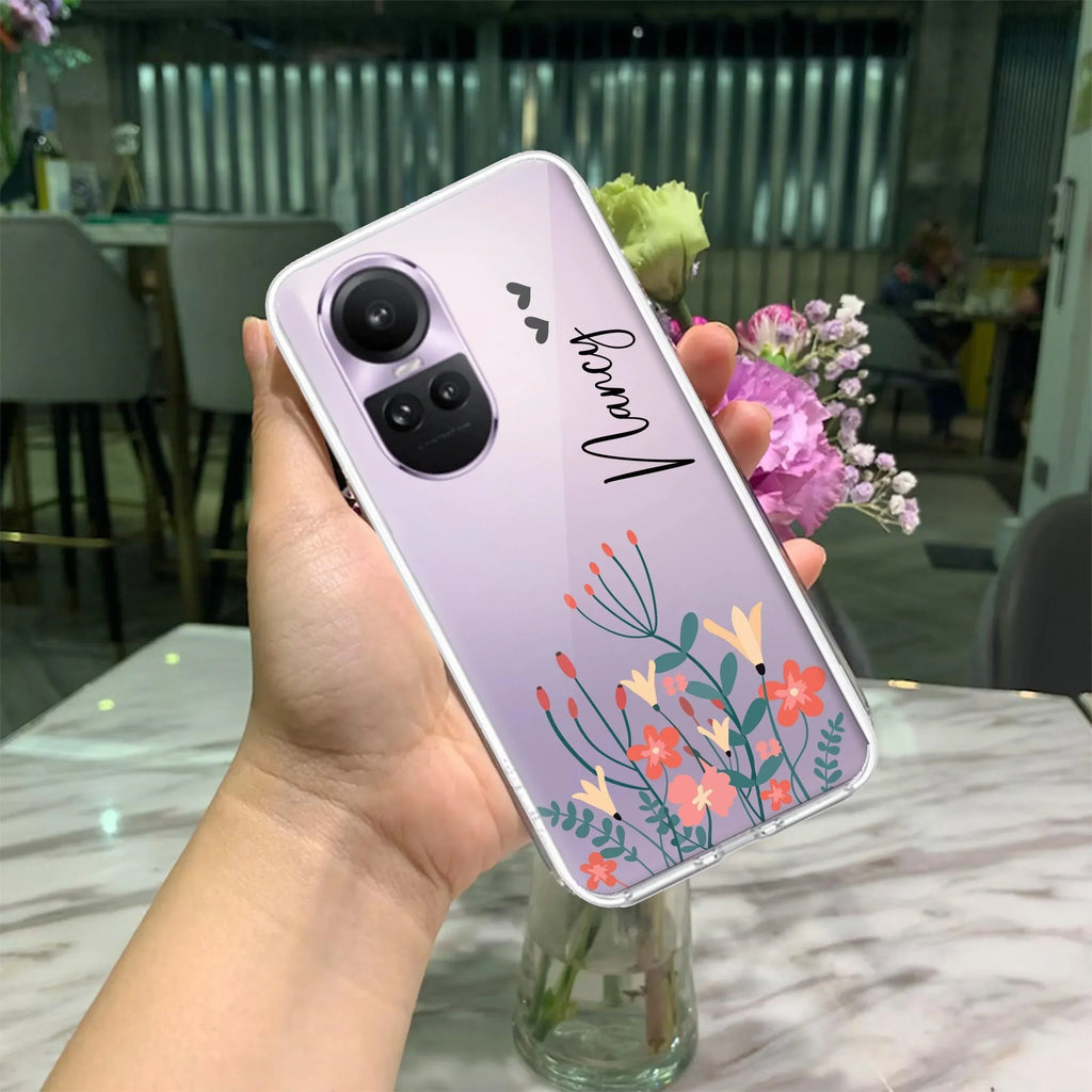 MultiColor Floral Customize Anti Yellow Case For Oppo Reno 10 5G