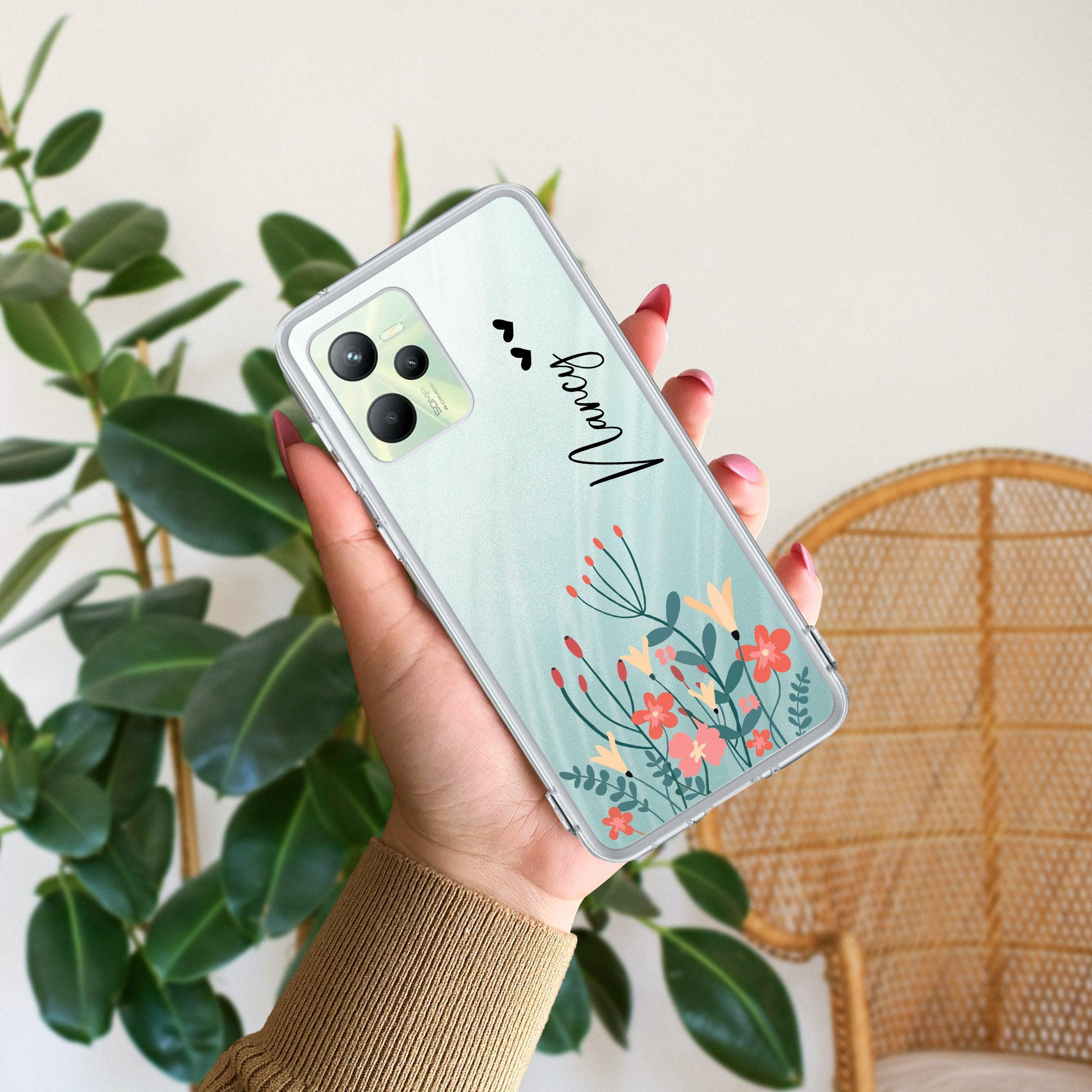 MultiColor Floral Customize Anti Yelllow Case For Realme C35 / Realme Narzo 50A Prime