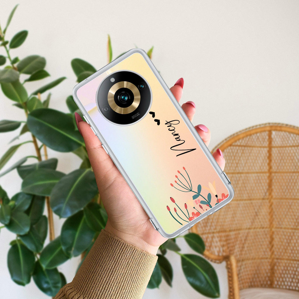 MultiColor Floral Customize Transparent Silicon Case For Realme P2 Pro 5G