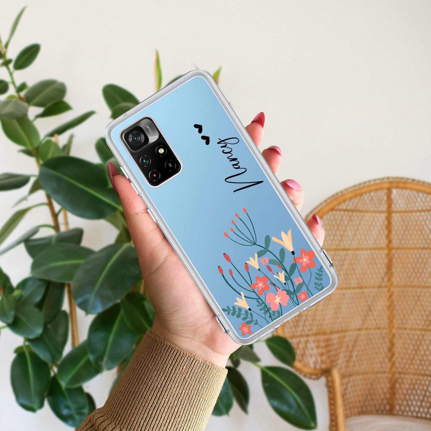 MultiColor Floral Customize Transparent Silicon Case For Redmi/Xiaomi - ShopOnCliQ
