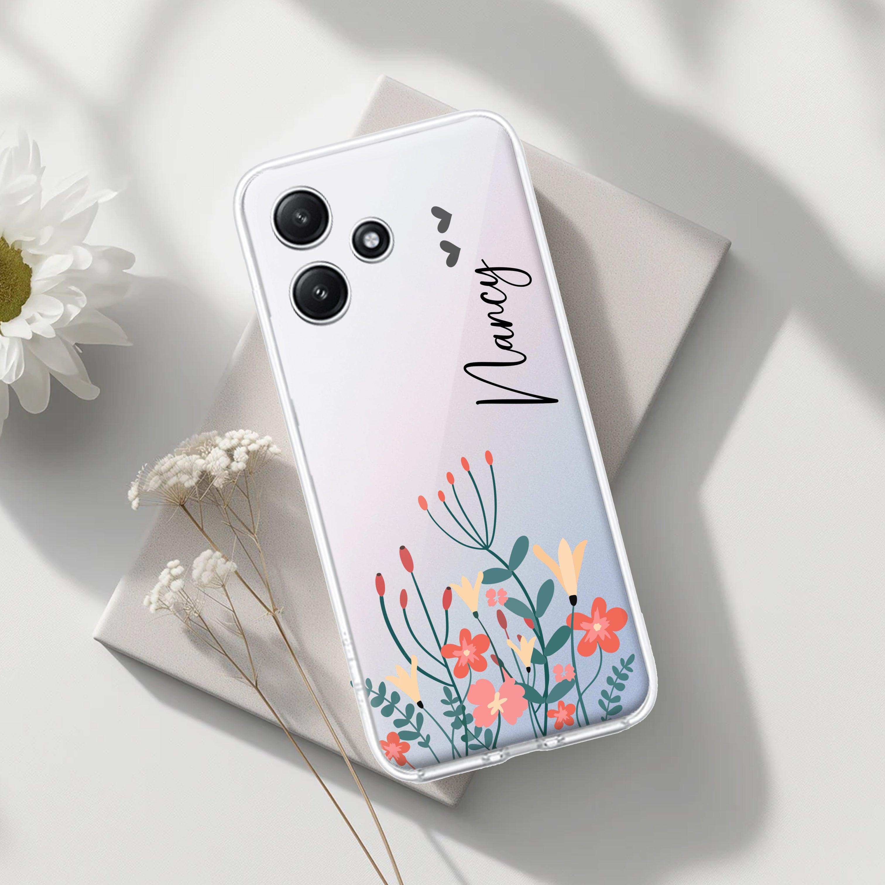 MultiColor Floral Customize Transparent Silicon Case For Redmi/Xiaomi - ShopOnCliQ