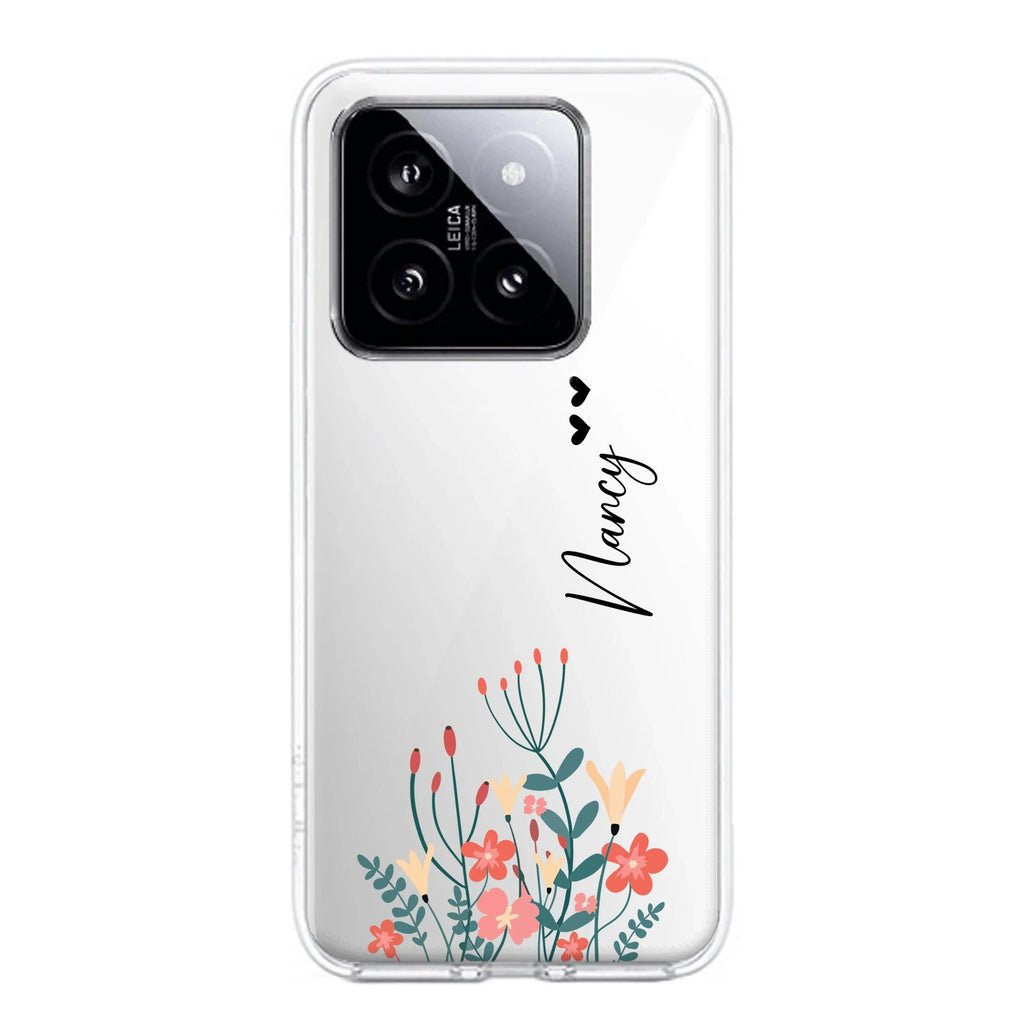 MultiColor Floral Customize Transparent Silicon Case For Redmi Note 13 5G