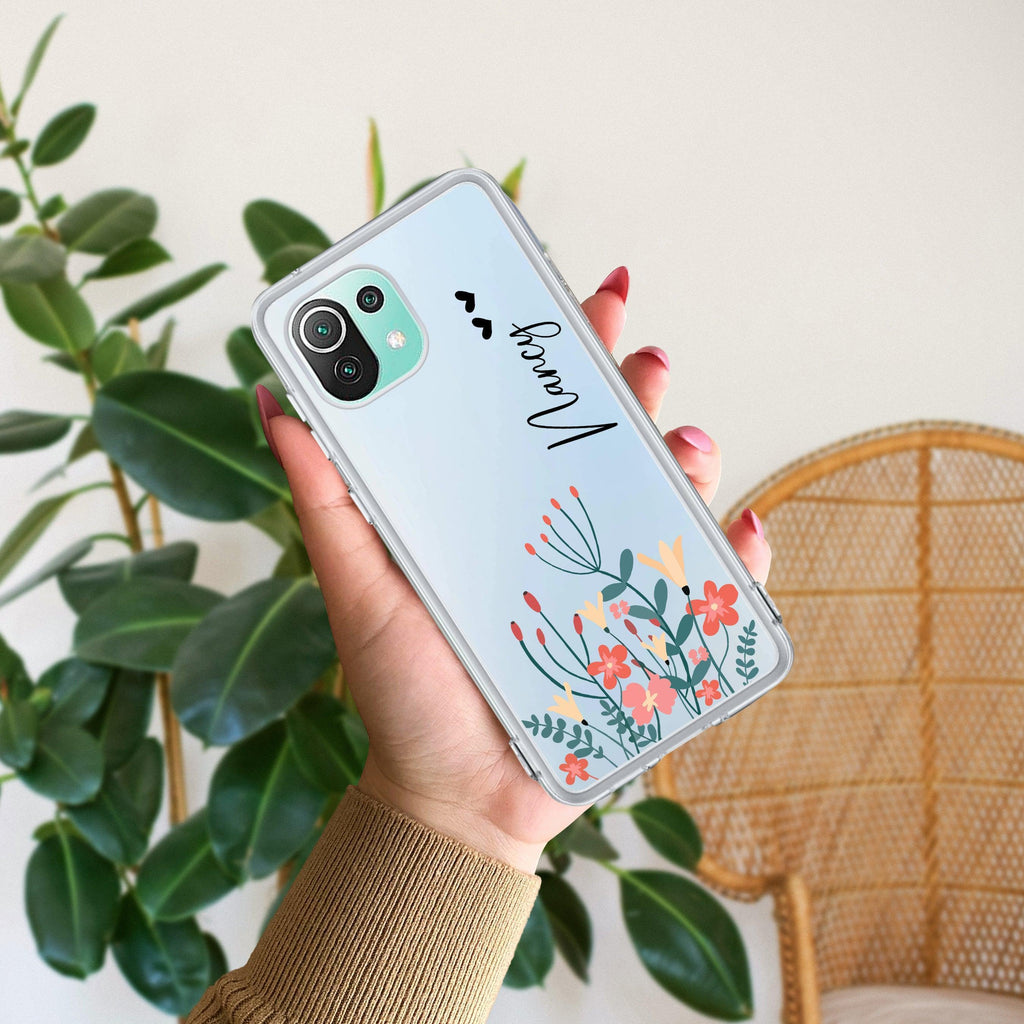 MultiColor Floral Customize Transparent Silicon Case For Redmi Note 13 Pro Plus 5G
