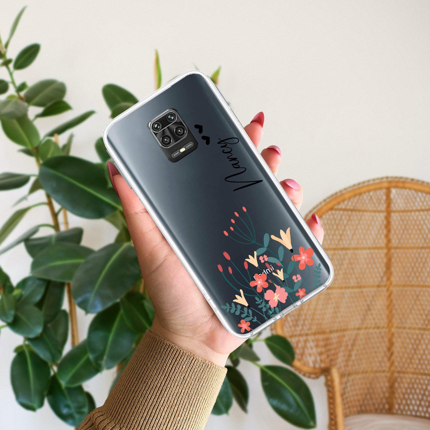 MultiColor Floral Customize Transparent Silicon Case For Redmi/Xiaomi - ShopOnCliQ