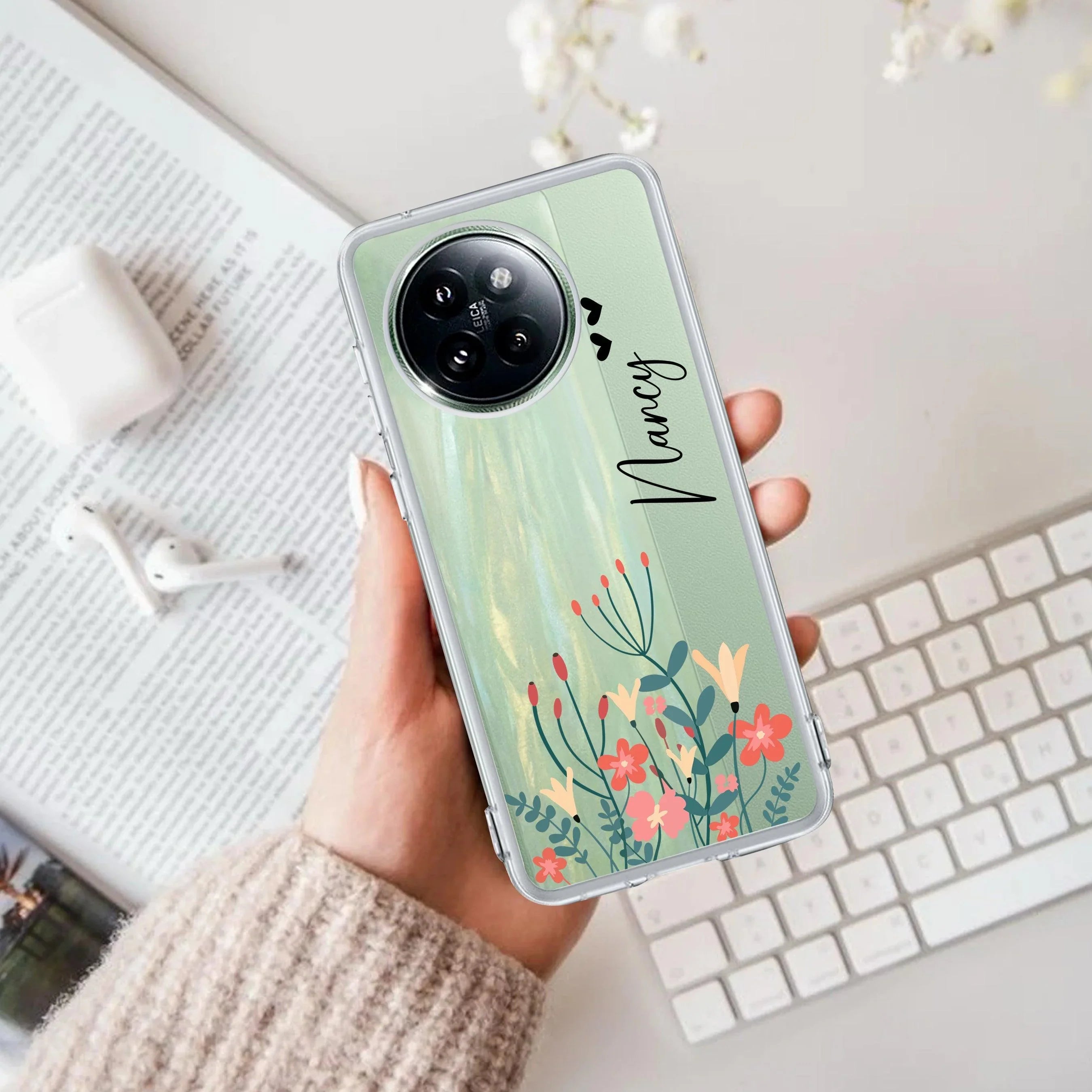 MultiColor Floral Customize Transparent Silicon Case For Redmi Note 11