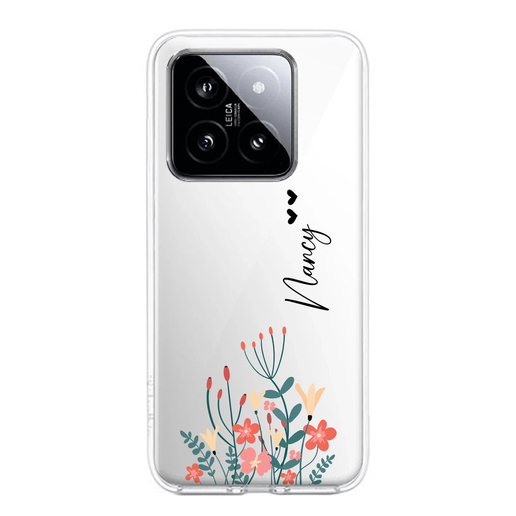MultiColor Floral Customize Transparent Silicon Case For Xiaomi 14 5G